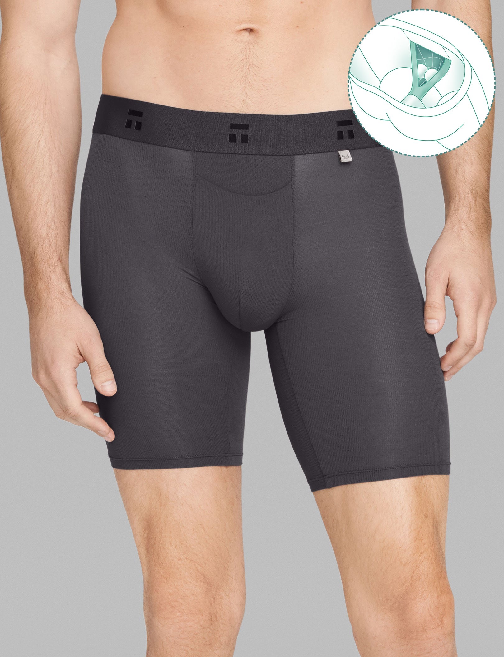 Air Hammock Pouch™ Boxer Brief 8" (3-Pack)::Black/Blue/Gray