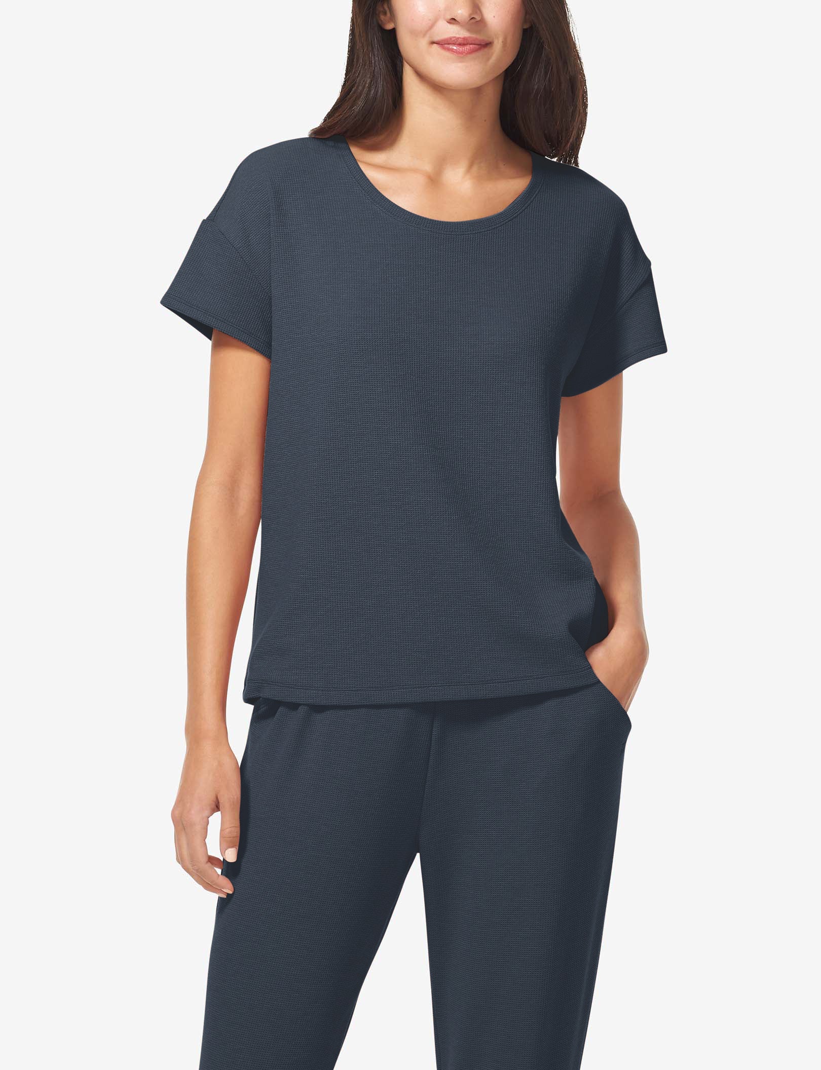 Women's Zen Waffle Tee & Jogger Set::Night Sky Waffle