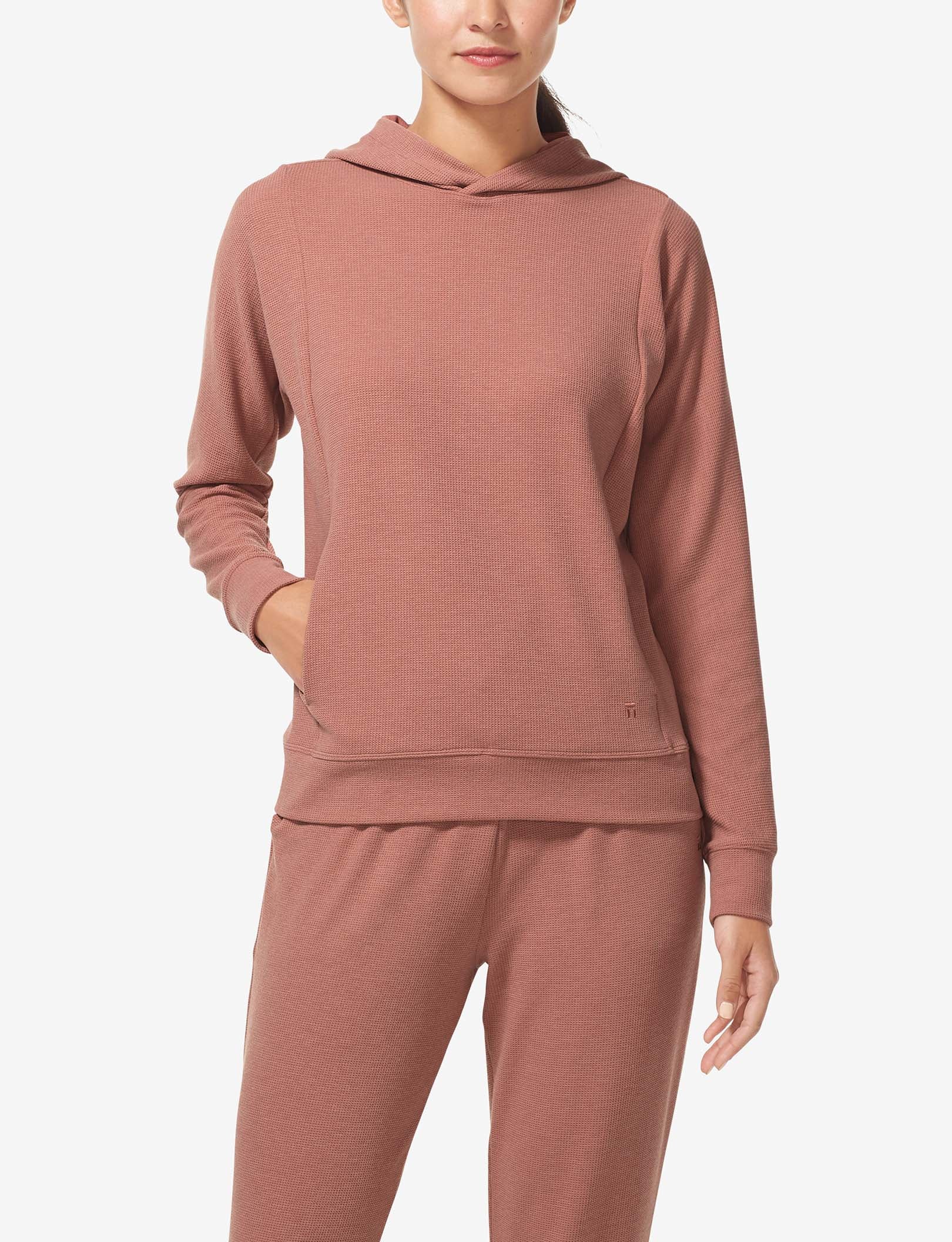 Women's Zen Waffle Hoodie::Light Mahogany
