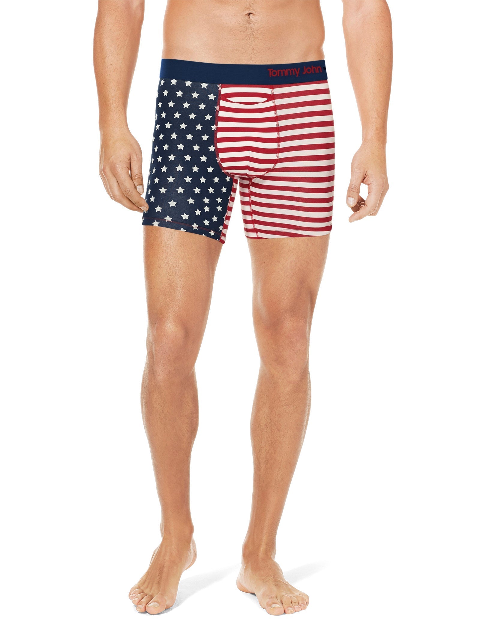 Cool Cotton Mid-Length Boxer Brief 6"::US Flag