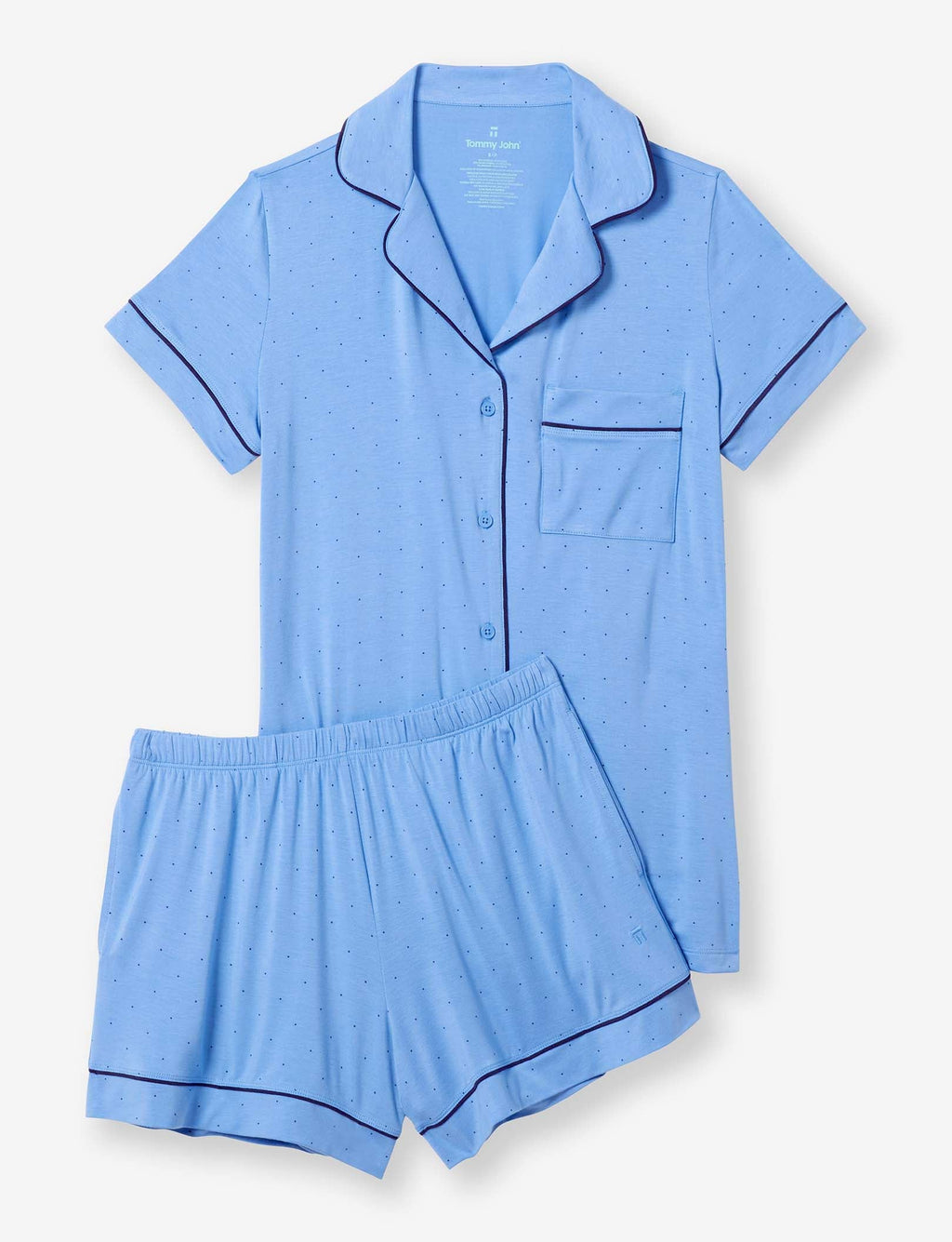 Women's Short Sleeve Top & Short Pajama Set::Regatta Mini Polka Dot