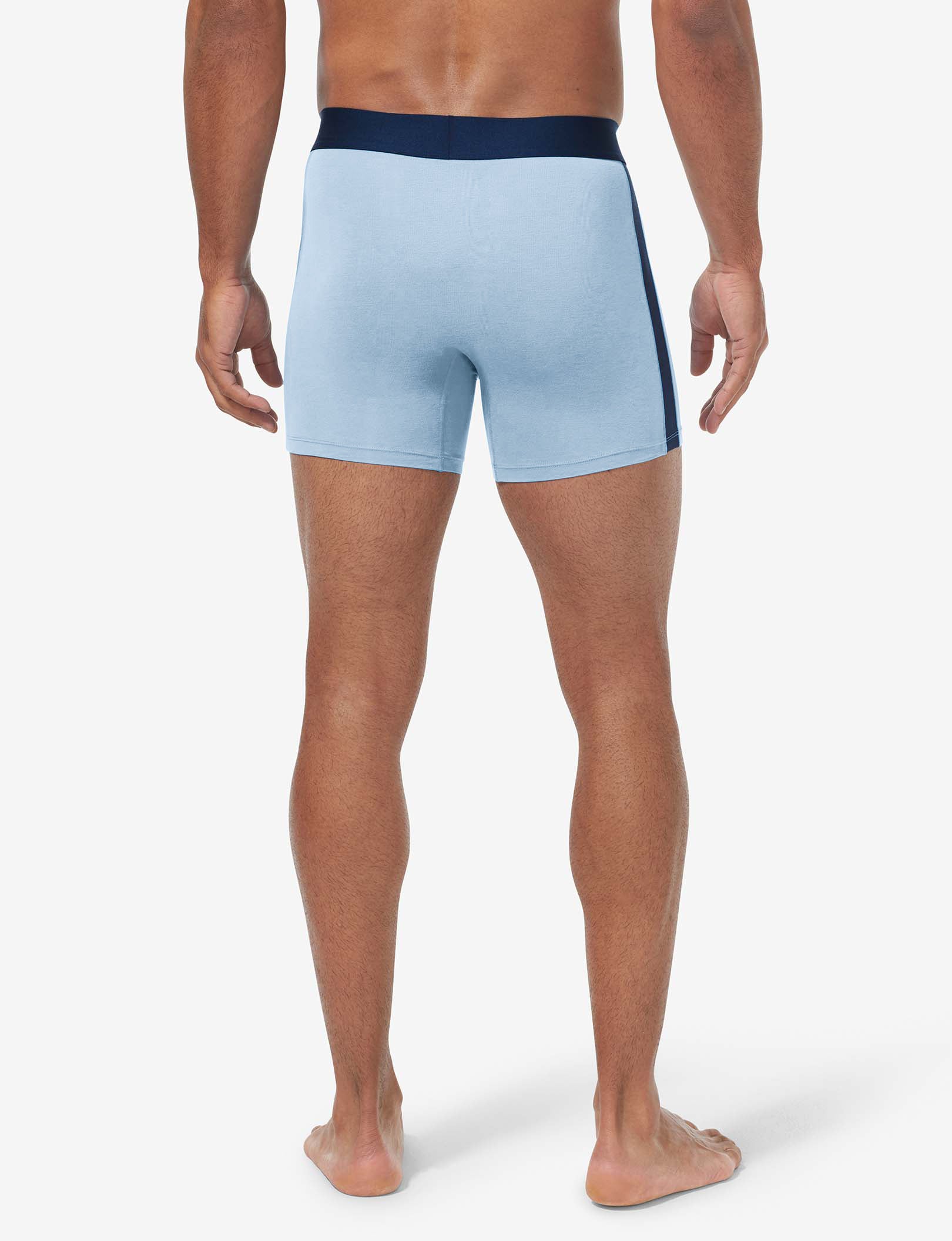 Cool Cotton Trunk 4"::Cashmere Blue/Navy