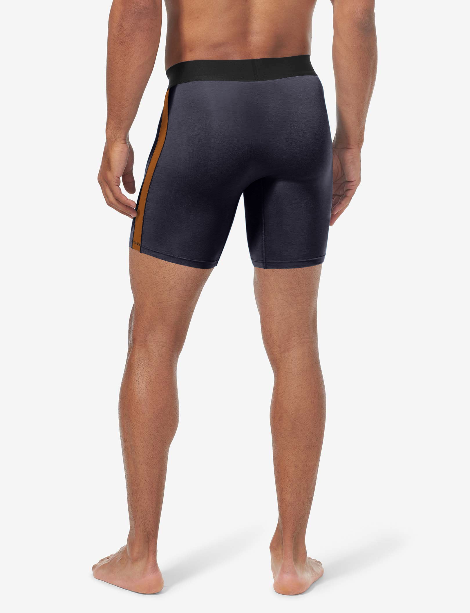 Cool Cotton Mid-Length Boxer Brief 6"::Night Sky/Caramel Cafe