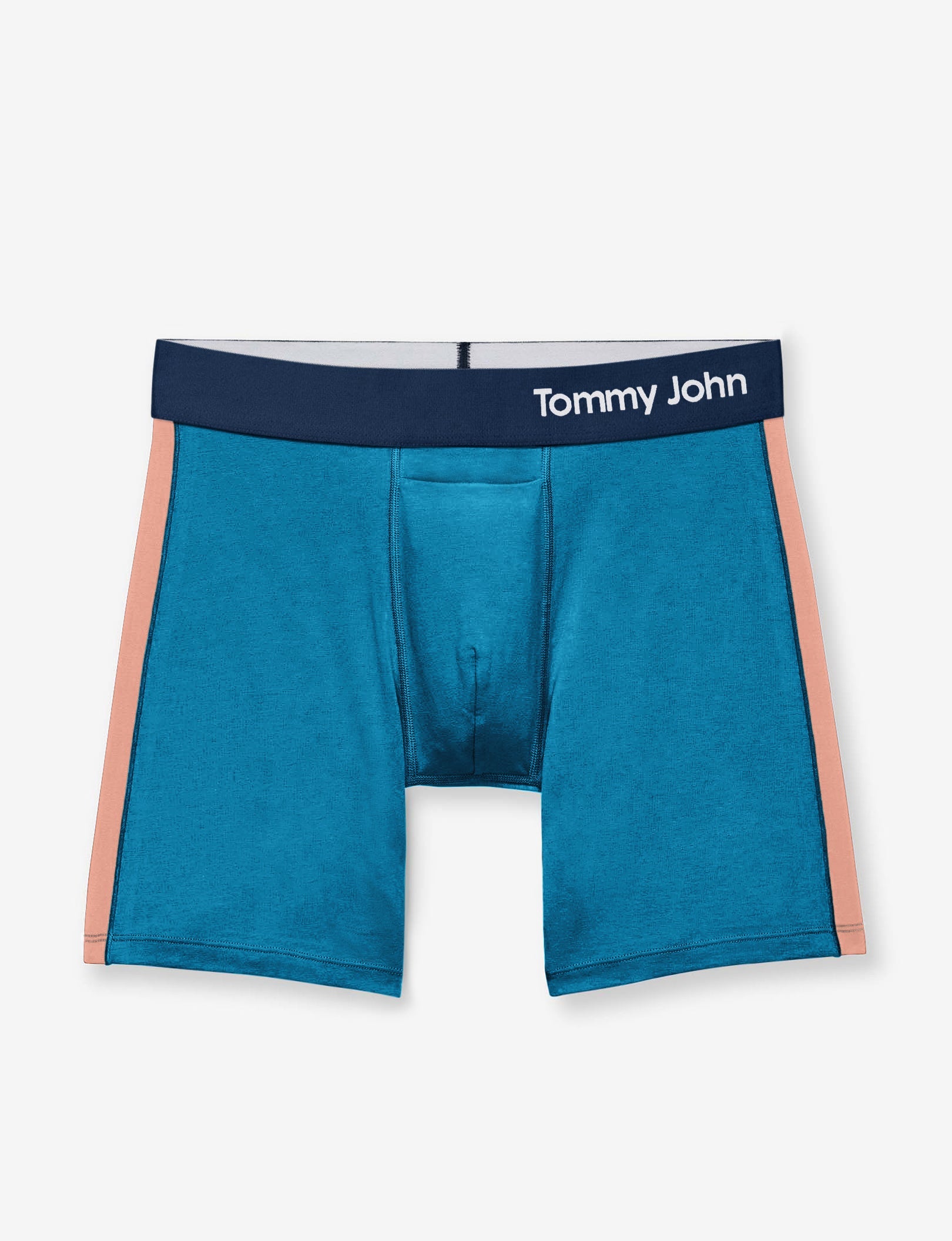 Cool Cotton Mid-Length Boxer Brief 6"::Ceramic Blue/Peach