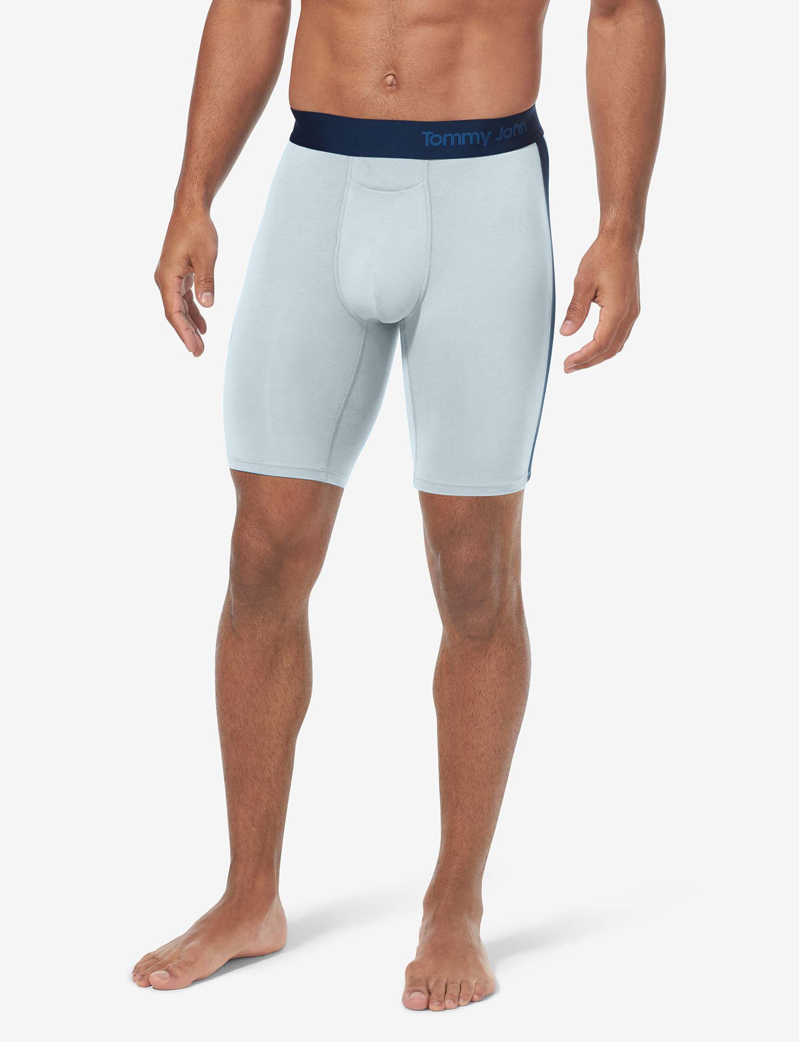 Cool Cotton Boxer Brief 8"::Slate/Navy