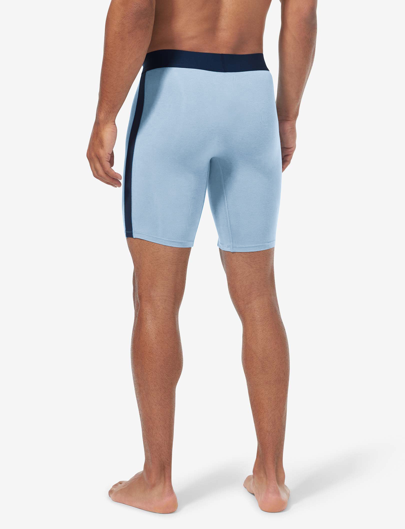 Cool Cotton Boxer Brief 8"::Cashmere Blue/Navy