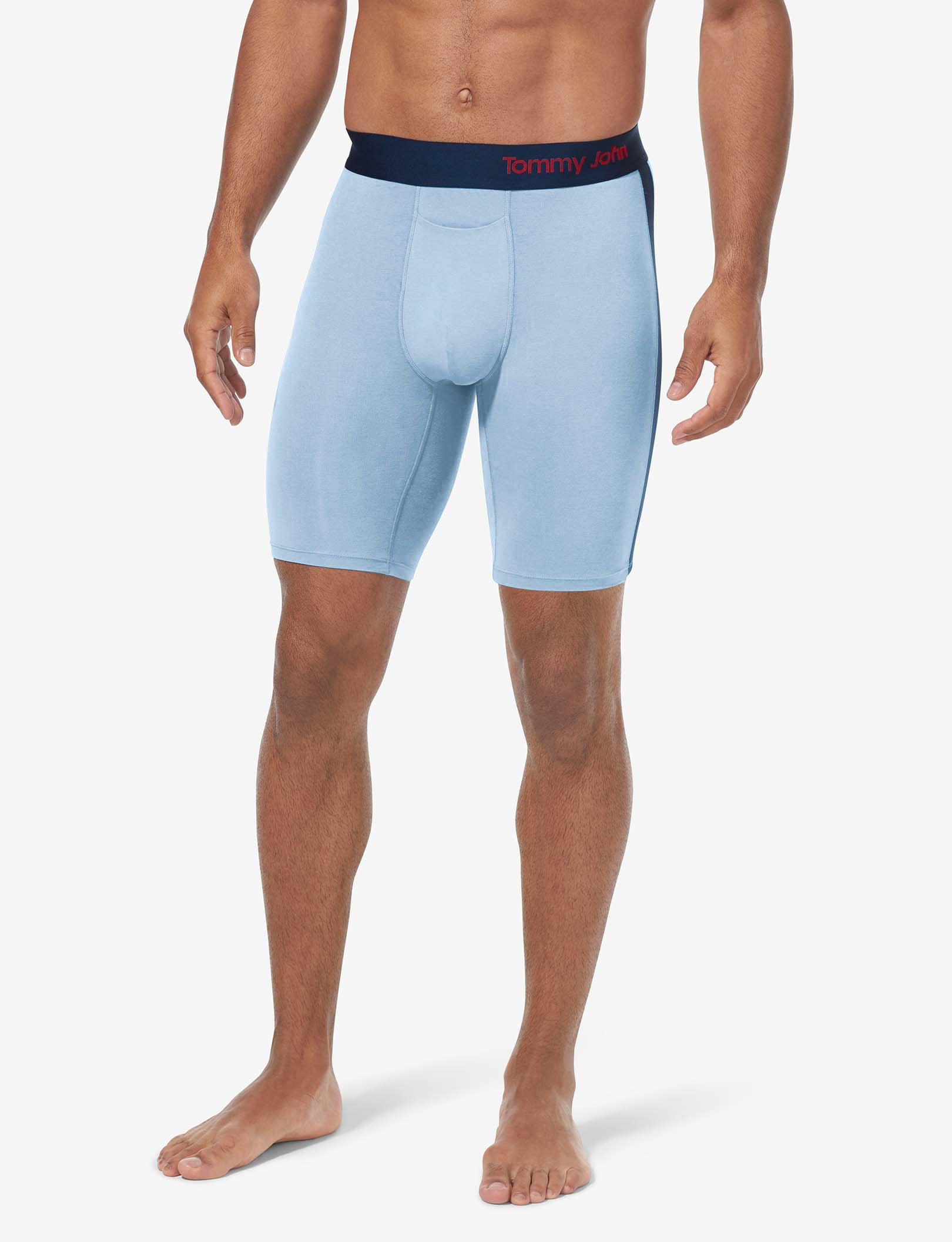 Cool Cotton Boxer Brief 8"::Cashmere Blue/Navy