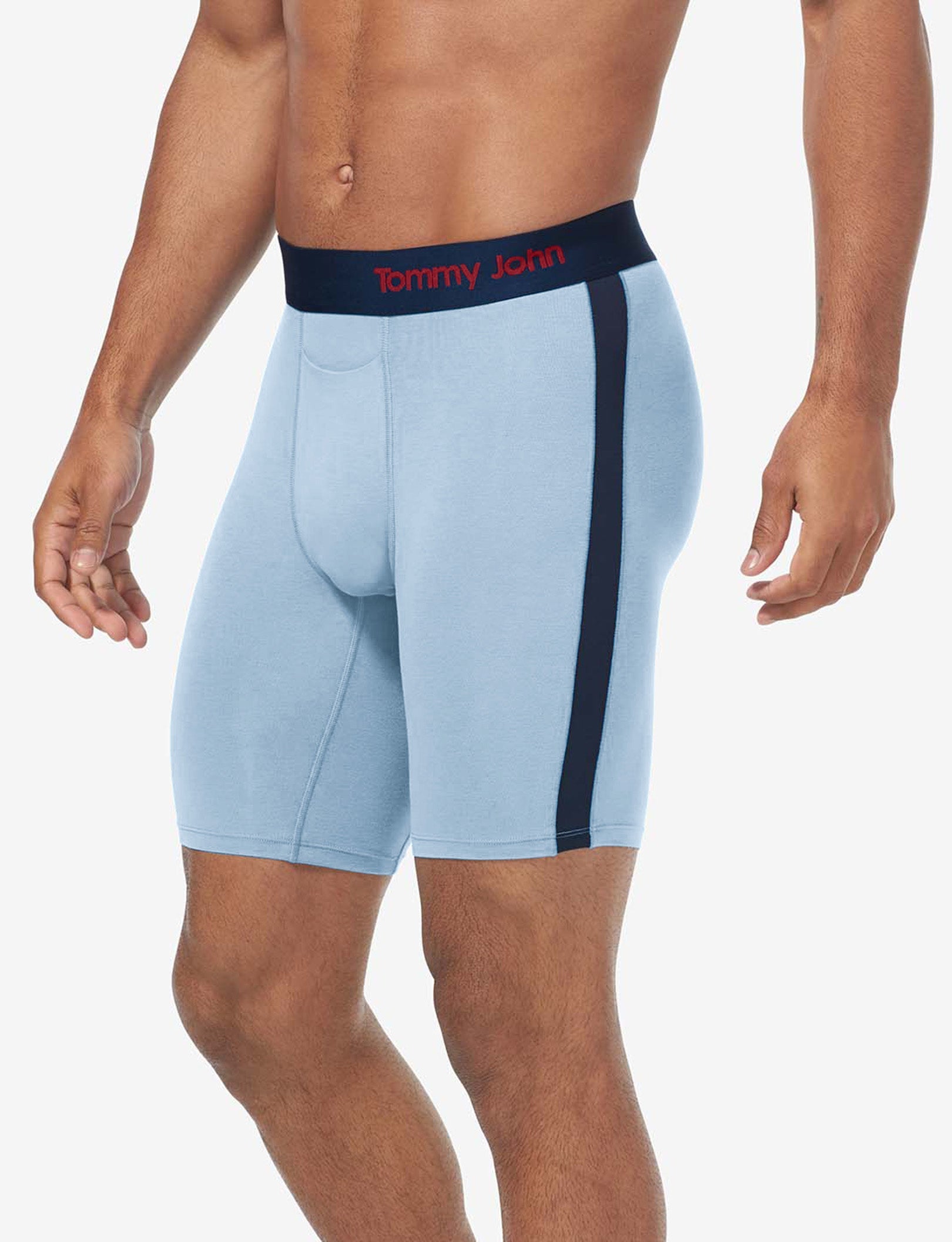 Cool Cotton Boxer Brief 8"::Cashmere Blue/Navy