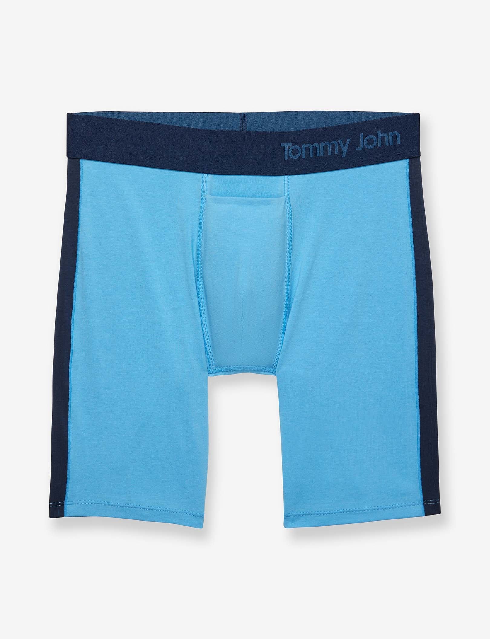 Cool Cotton Boxer Brief 8"::Azure Blue/Navy