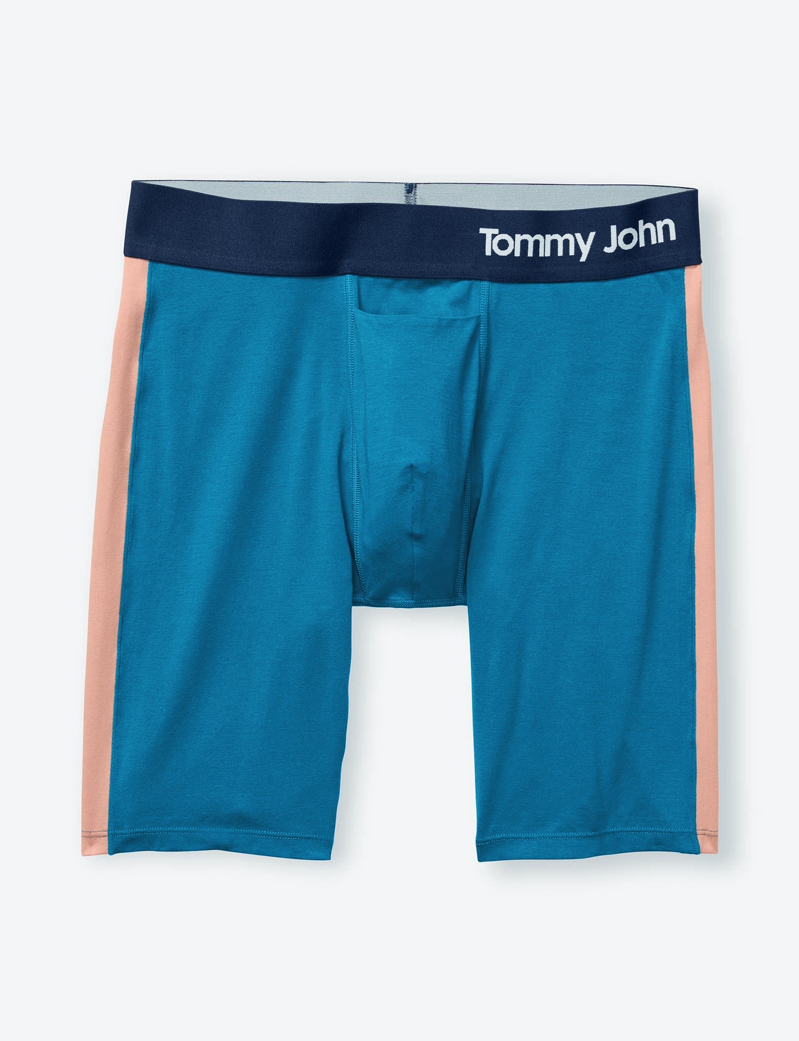 Cool Cotton Boxer Brief 8"::Ceramic Blue/Peach