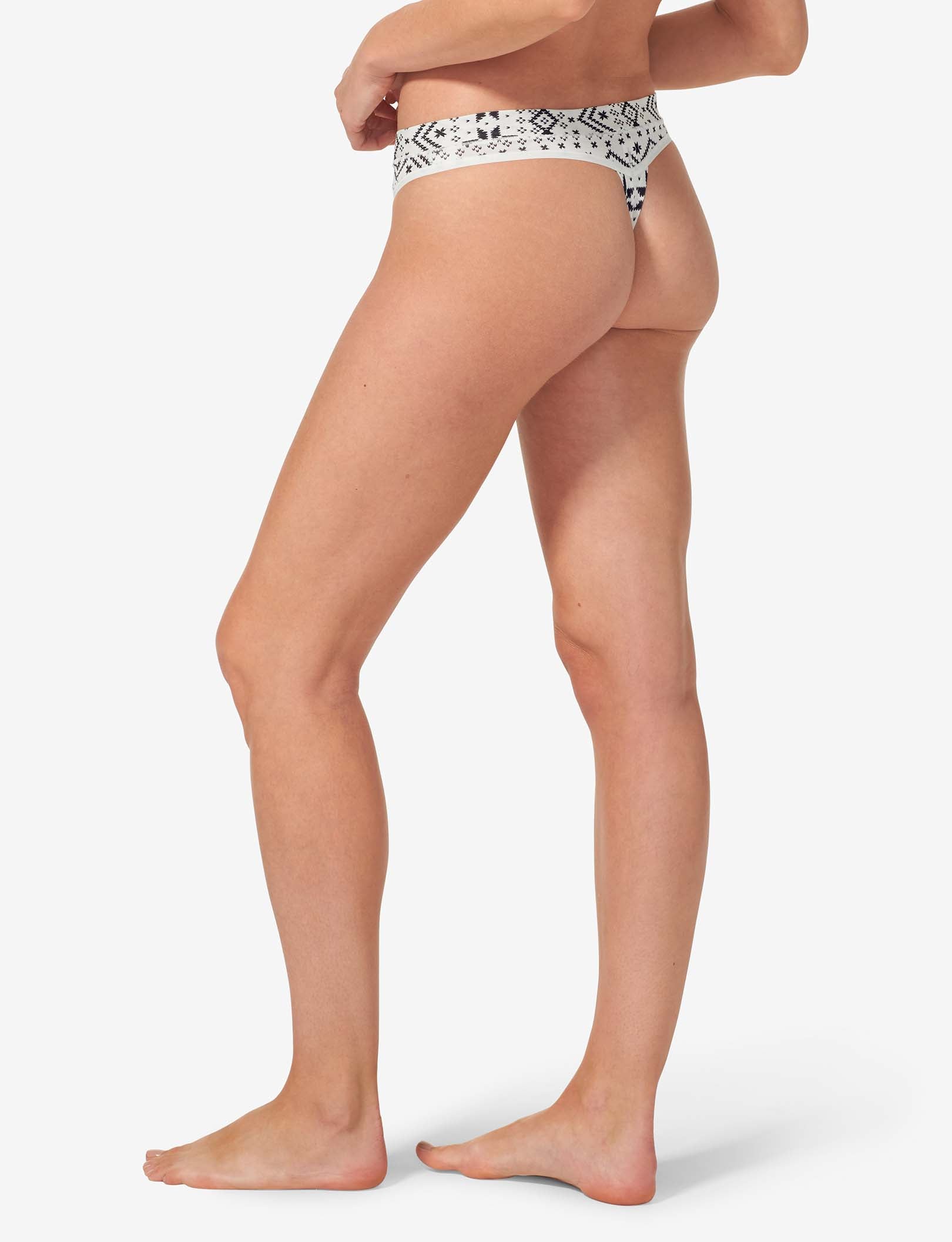 Women's Second Skin Thong::Coconut Milk Vintage Sweater