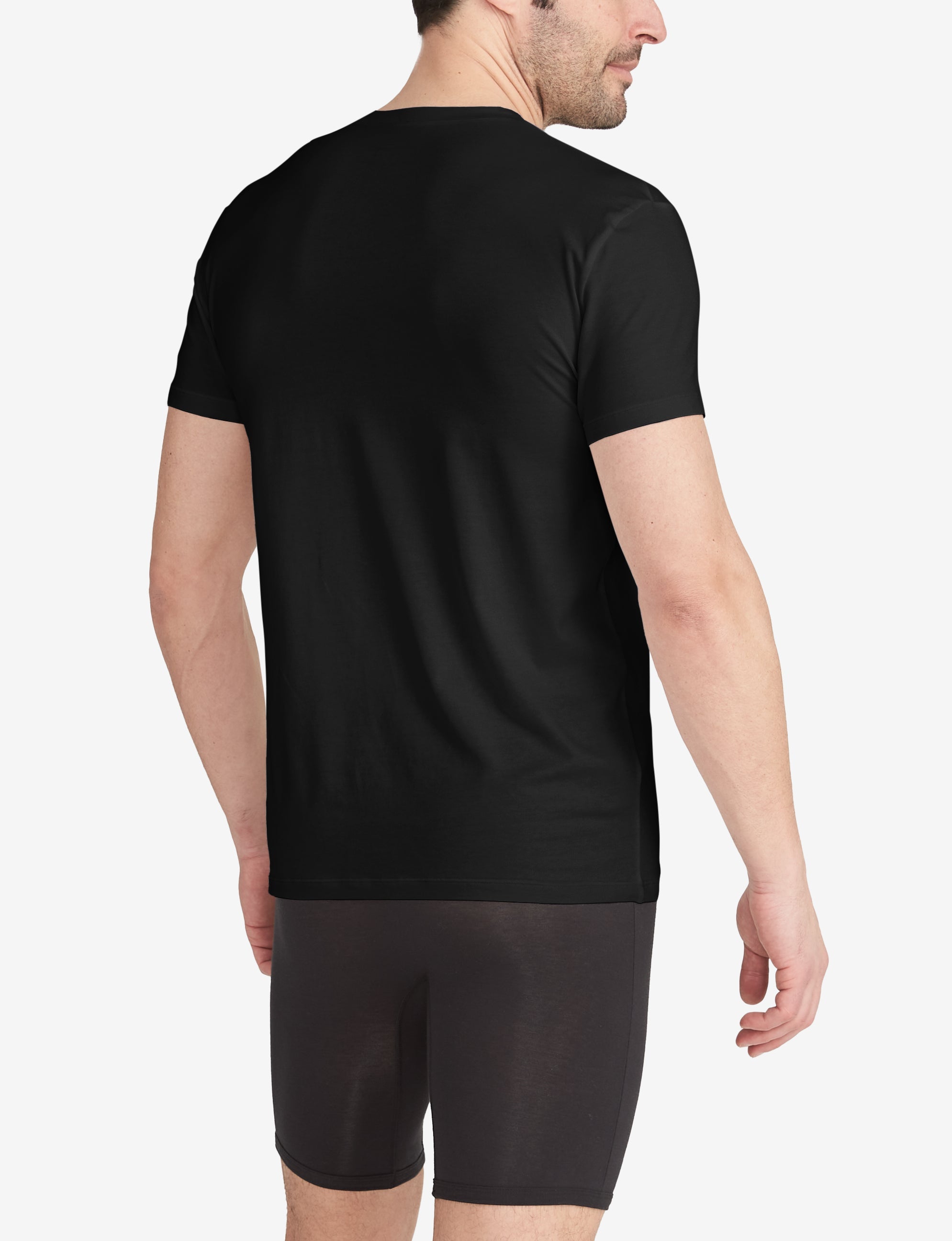 Cool Cotton Crew Neck Modern Fit Undershirt::Black