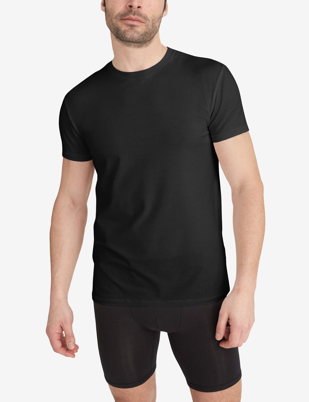 Cool Cotton Crew Neck Modern Fit Undershirt::Black