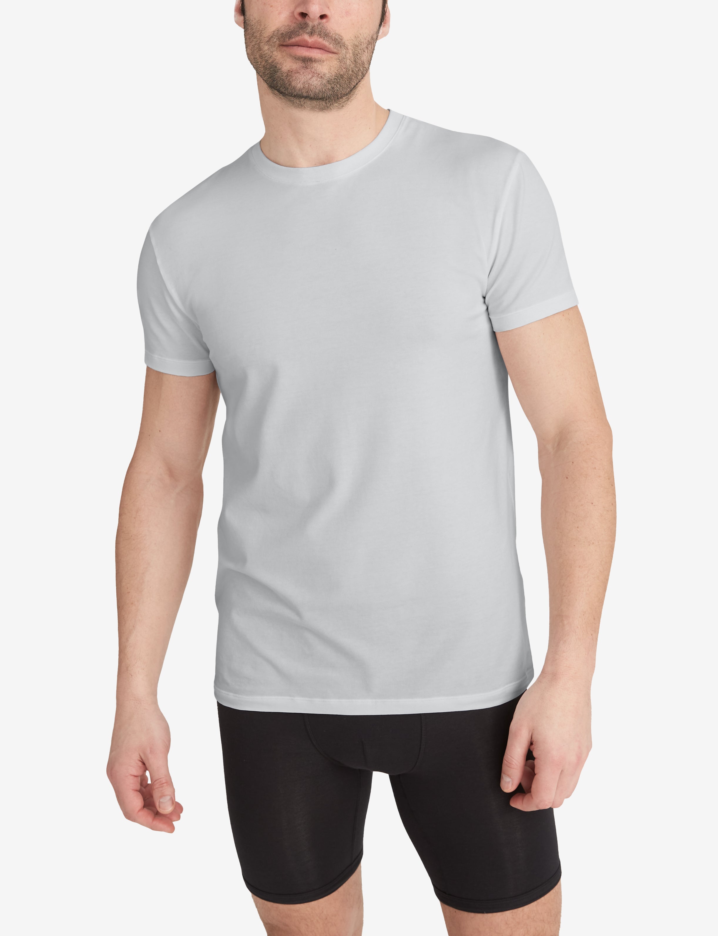 Cool Cotton Crew Neck Modern Fit Undershirt (3-Pack)::Grey