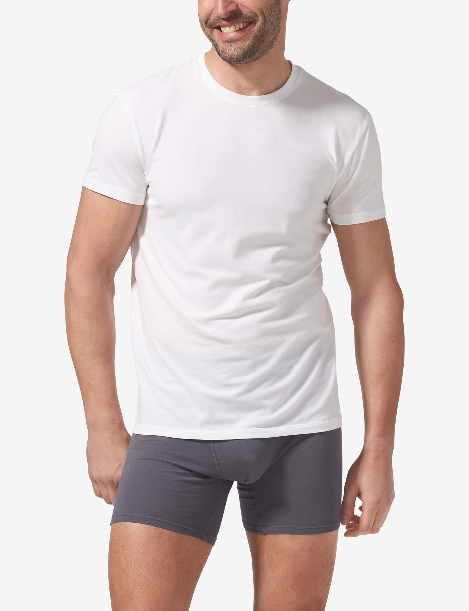 Cool Cotton Crew Neck Modern Fit Undershirt (3-Pack)::White