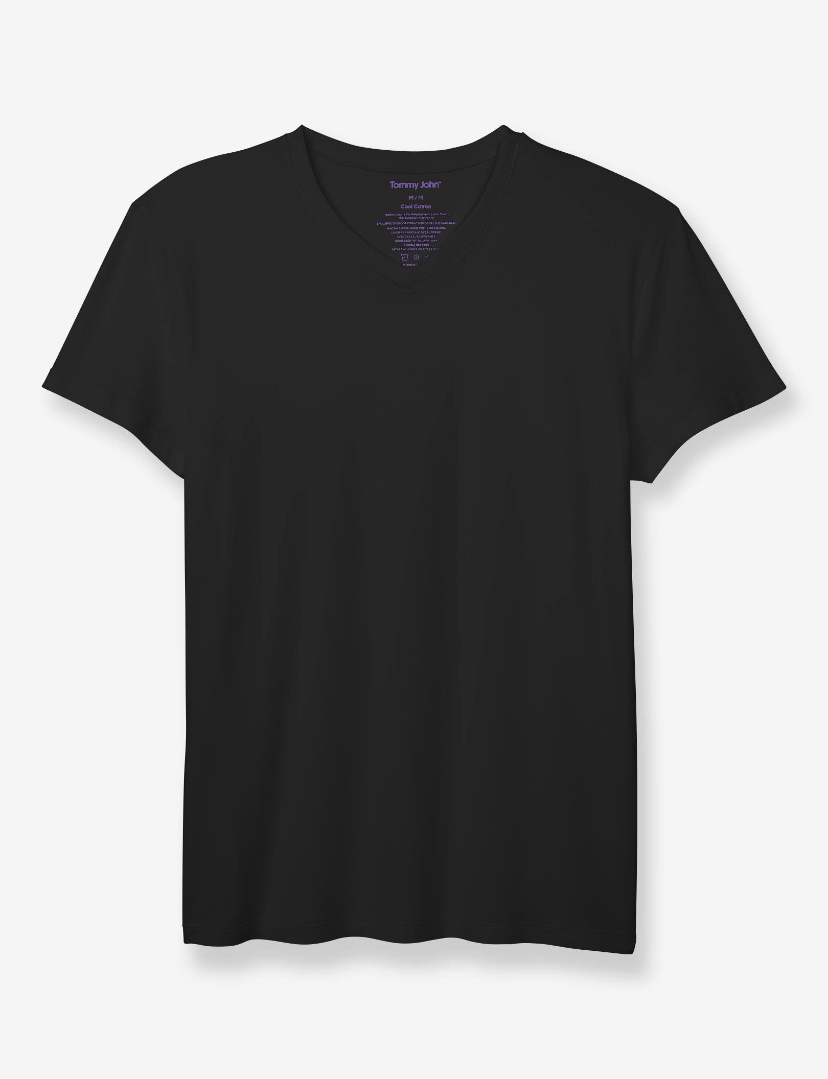 Cool Cotton High V-Neck Modern Fit Undershirt (3-Pack)::Black