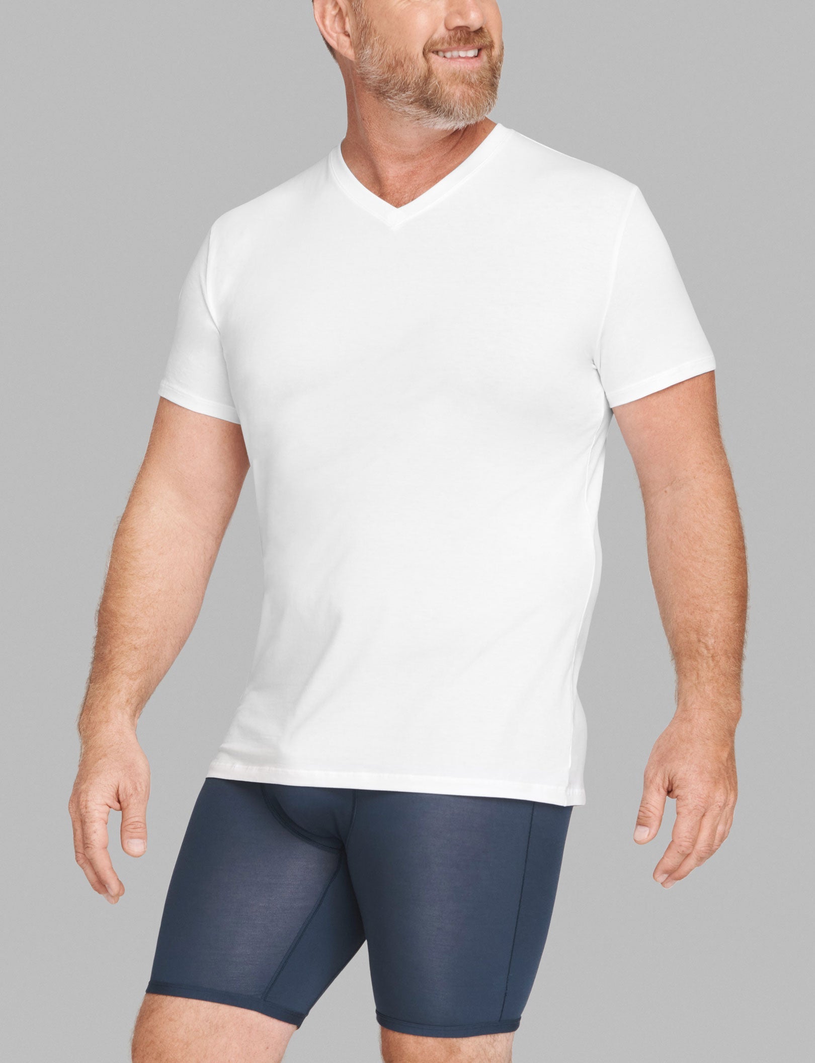 Cool Cotton High V-Neck Undershirt Starter Pack::White