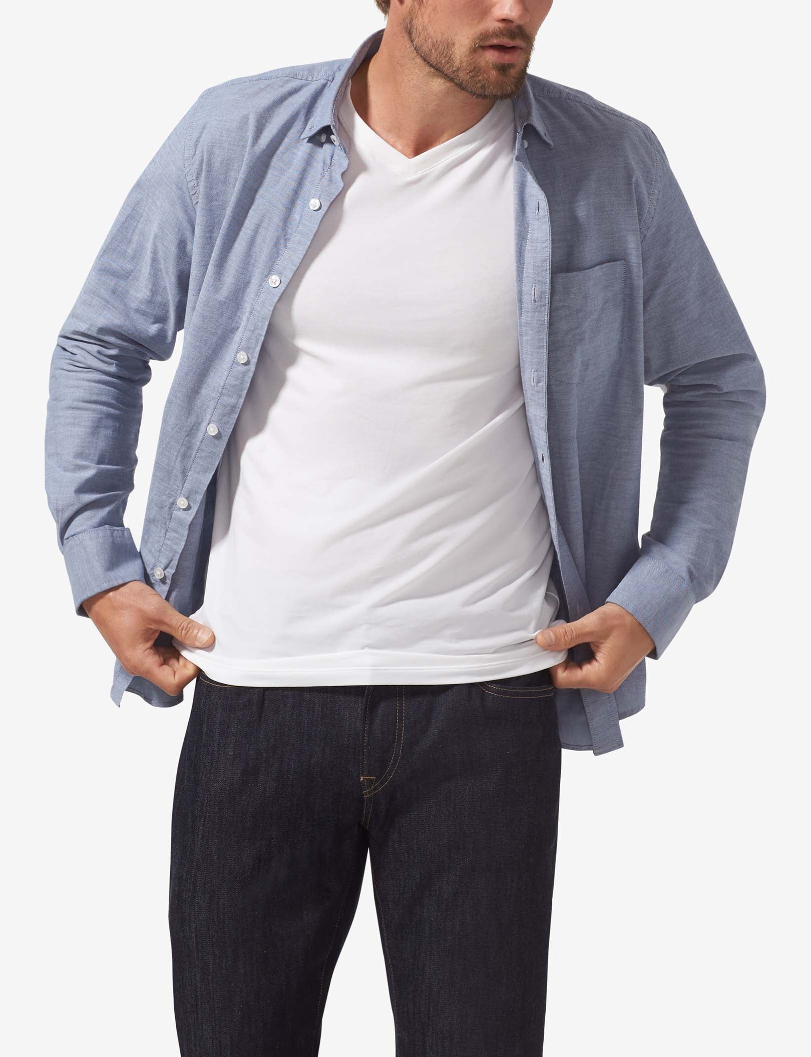 Cool Cotton High V-Neck Modern Fit Undershirt::Black