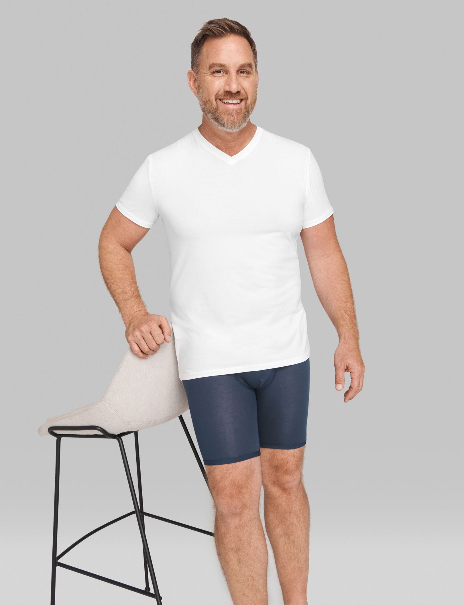Cool Cotton High V-Neck Modern Fit Undershirt (3-Pack)::White