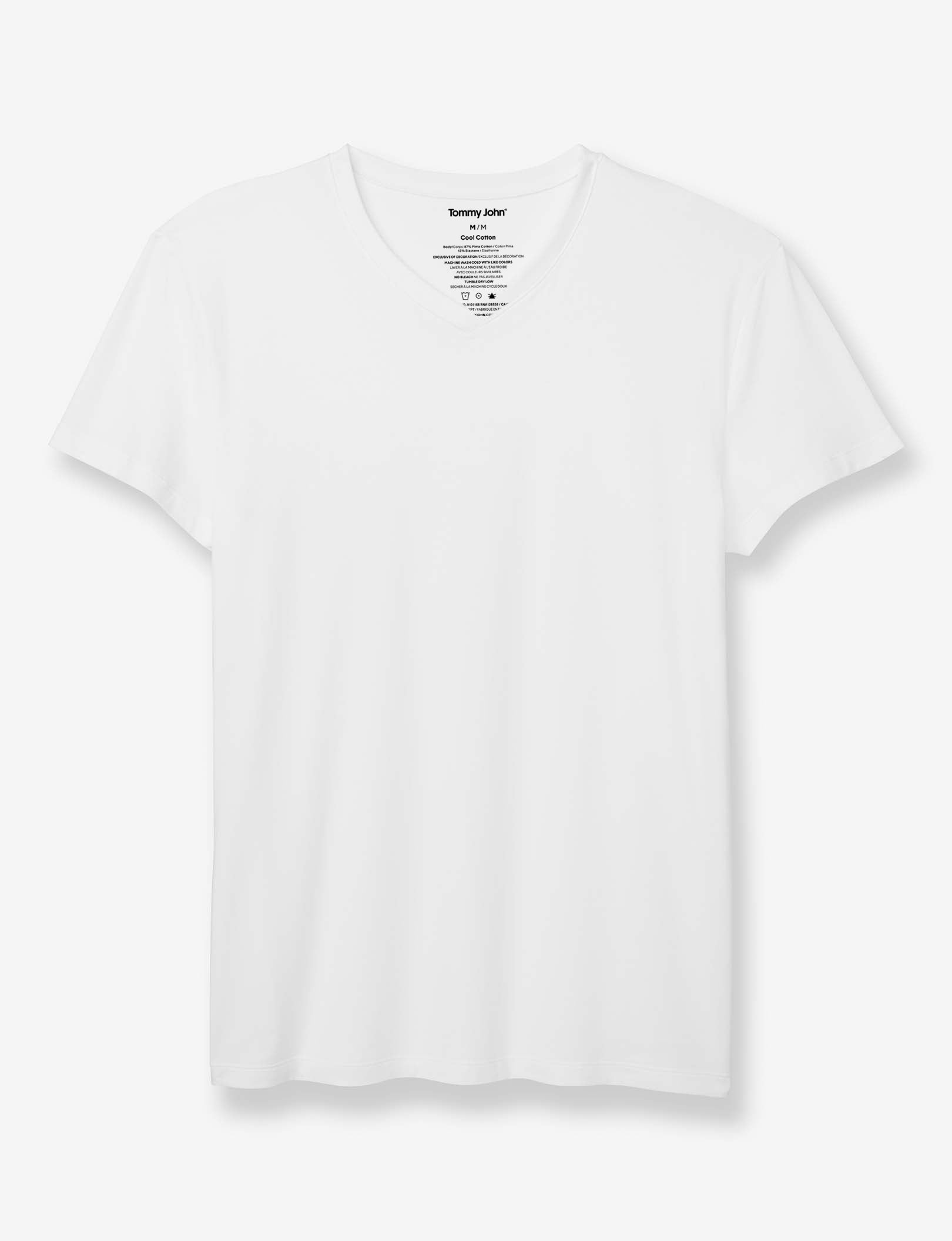 Cool Cotton High V-Neck Modern Fit Undershirt (3-Pack)::White