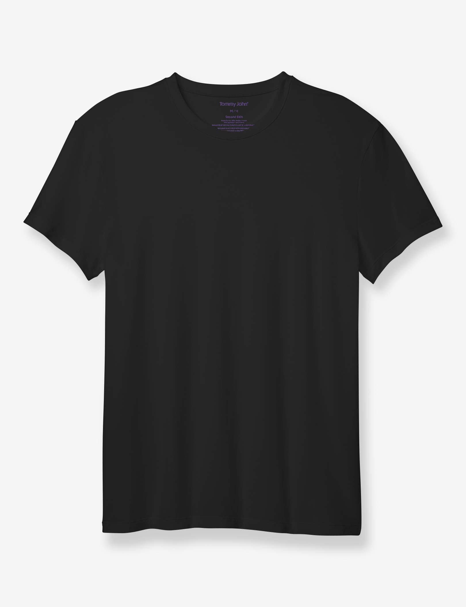 Second Skin Crew Neck Modern Fit Undershirt::Black