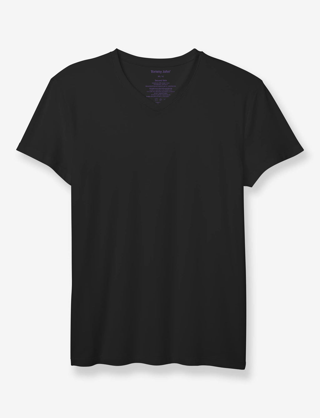 Second Skin High V-Neck Modern Fit Undershirt::Black