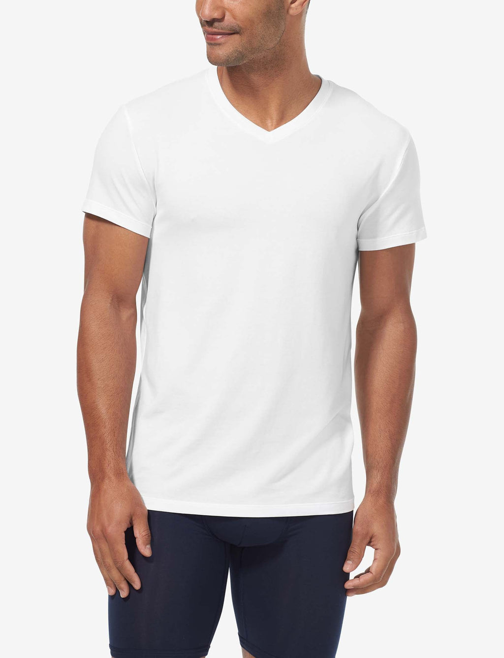 Second Skin High V-Neck Undershirt Starter Pack::White