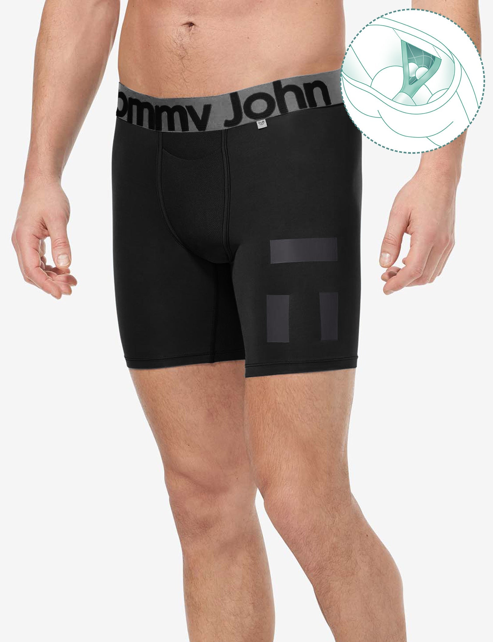 Performance 6" Hammock Pouch™ Mid-Length Boxer Brief (3-Pack)::Black/Navy Blazer