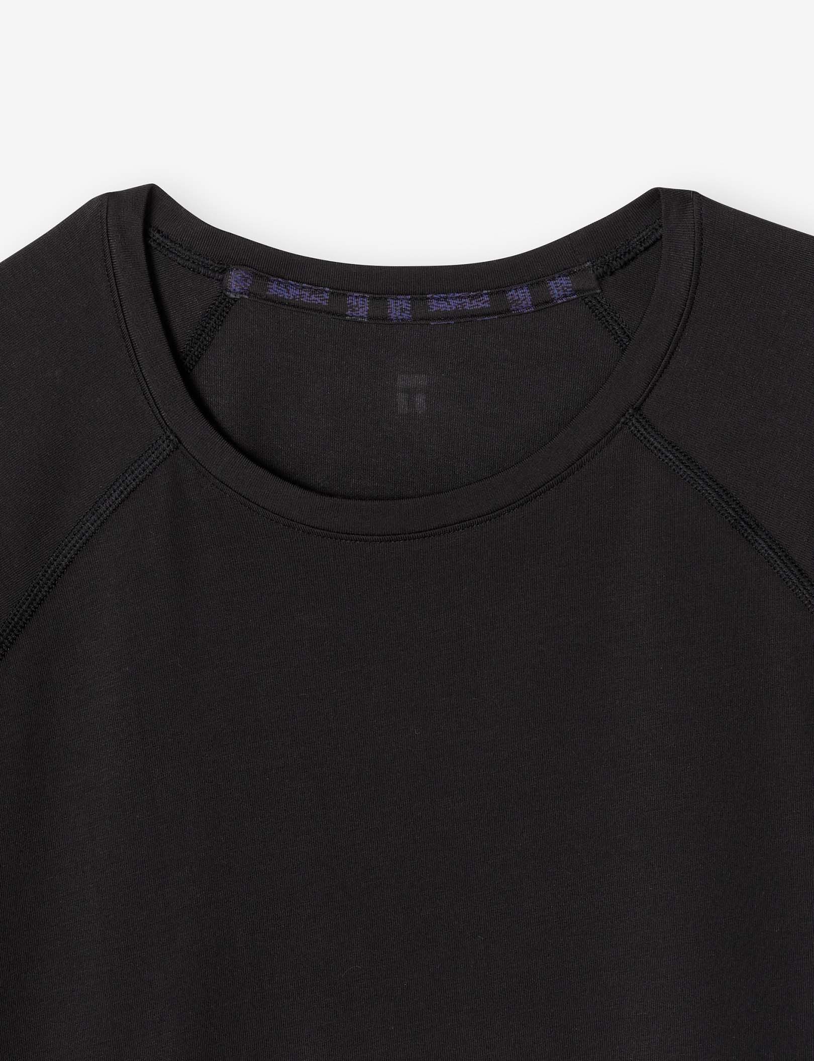 Essential Short Sleeve Tee and Pant Pajama Set::Black/Textured T