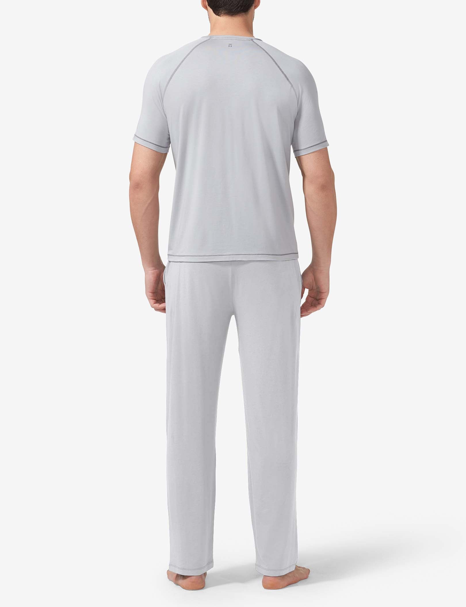 Essential Short Sleeve Tee and Pant Pajama Set::Quarry