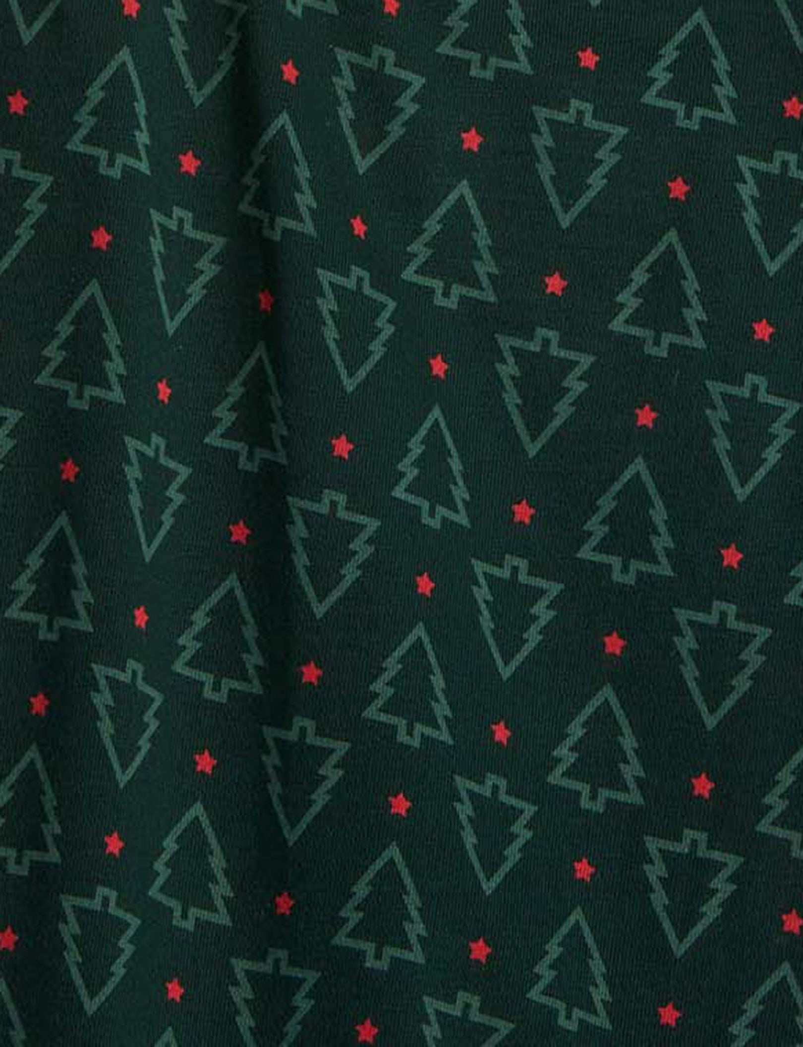 Essential Short Sleeve Tee and Pant Pajama Set::Scarab Green Balsam Tree