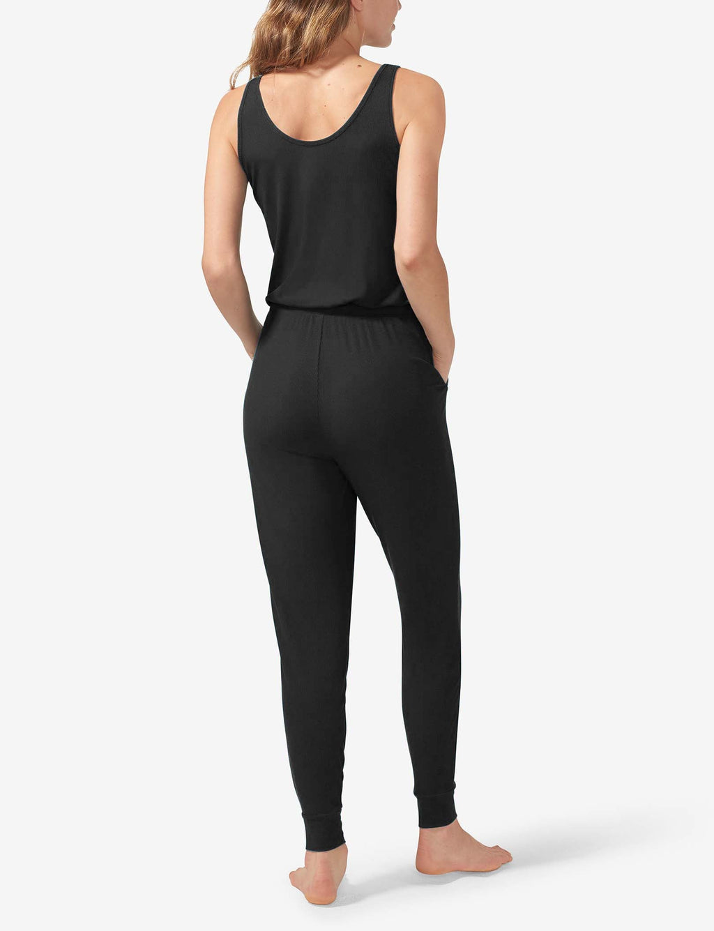 Women's Second Skin Micro Rib Jumpsuit::Black