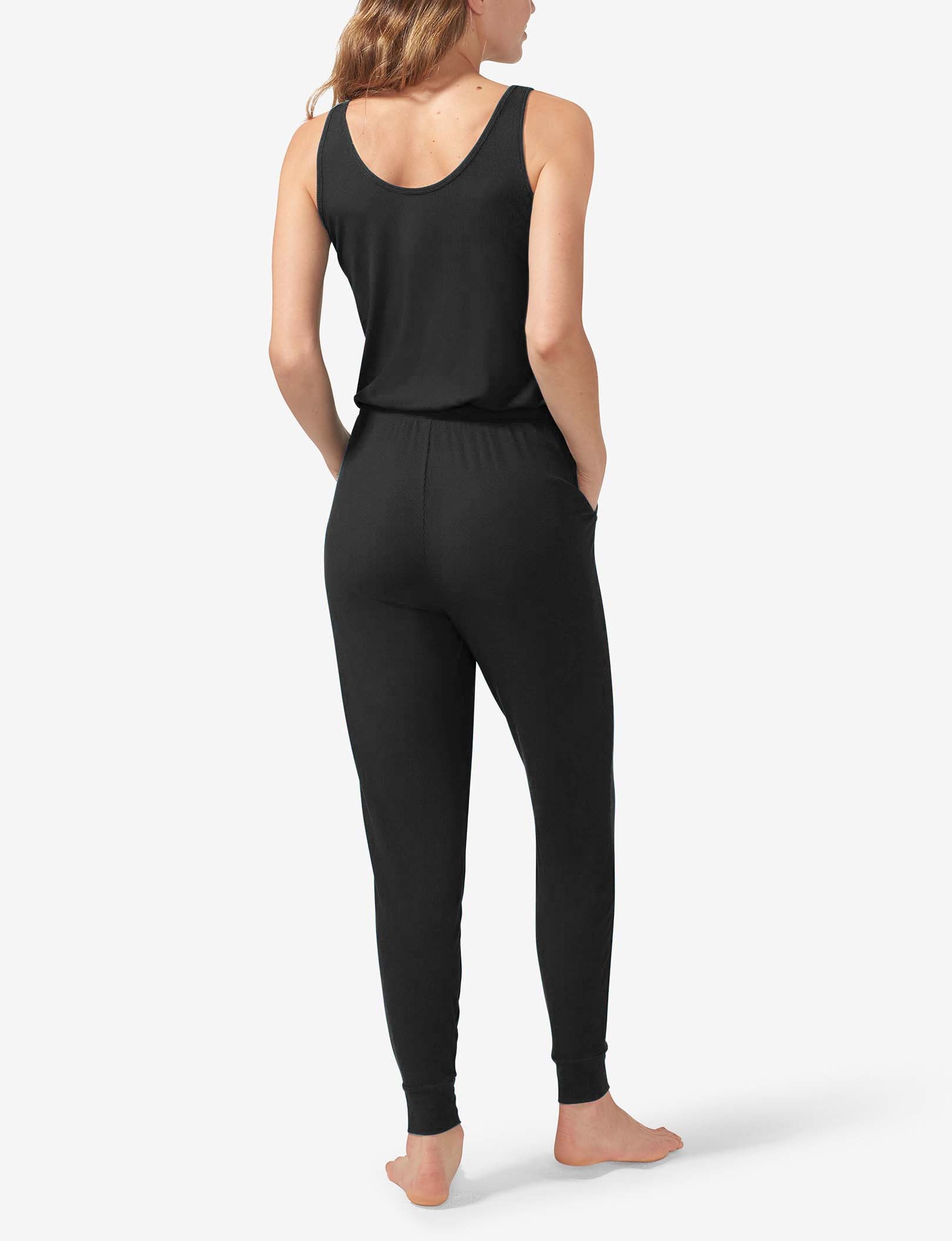 Women's Second Skin Micro Rib Jumpsuit::Black