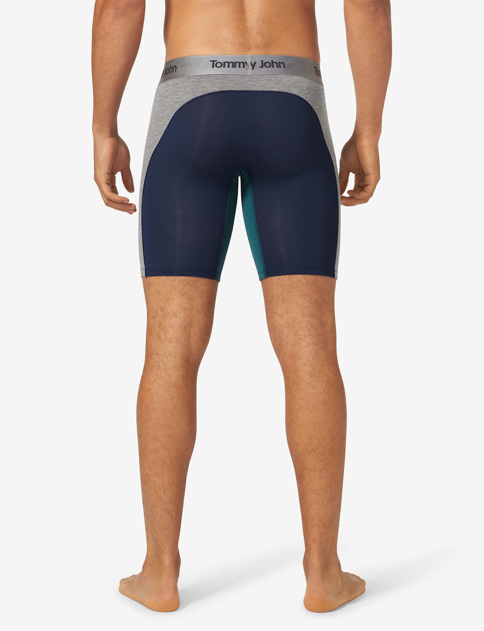 Second Skin Boxer Brief 8"::Mediterranea Colorblock
