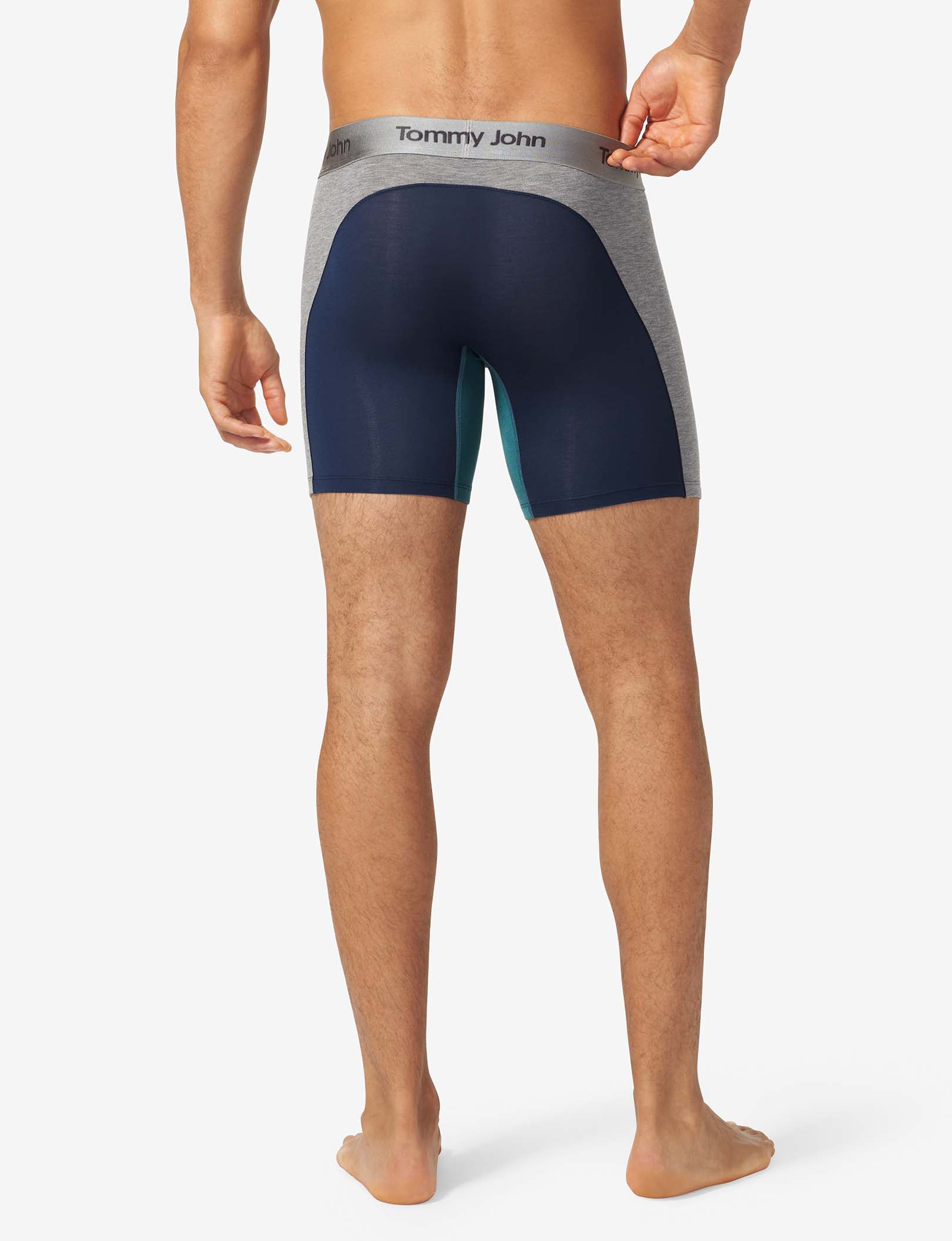 Second Skin Mid-Length Boxer Brief 6"::Mediterranea Colorblock
