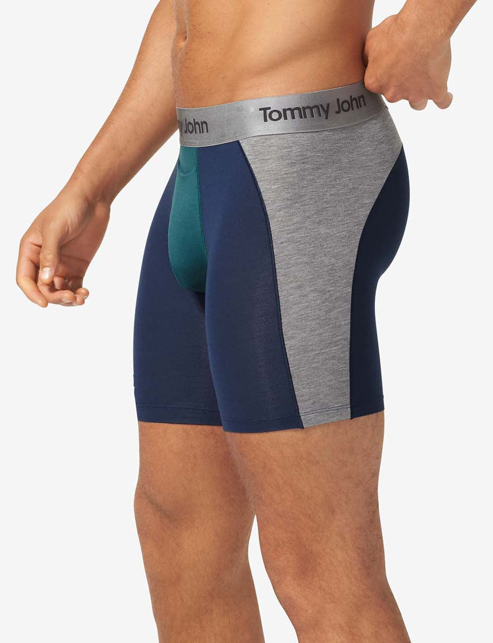 Second Skin Mid-Length Boxer Brief 6"::Mediterranea Colorblock