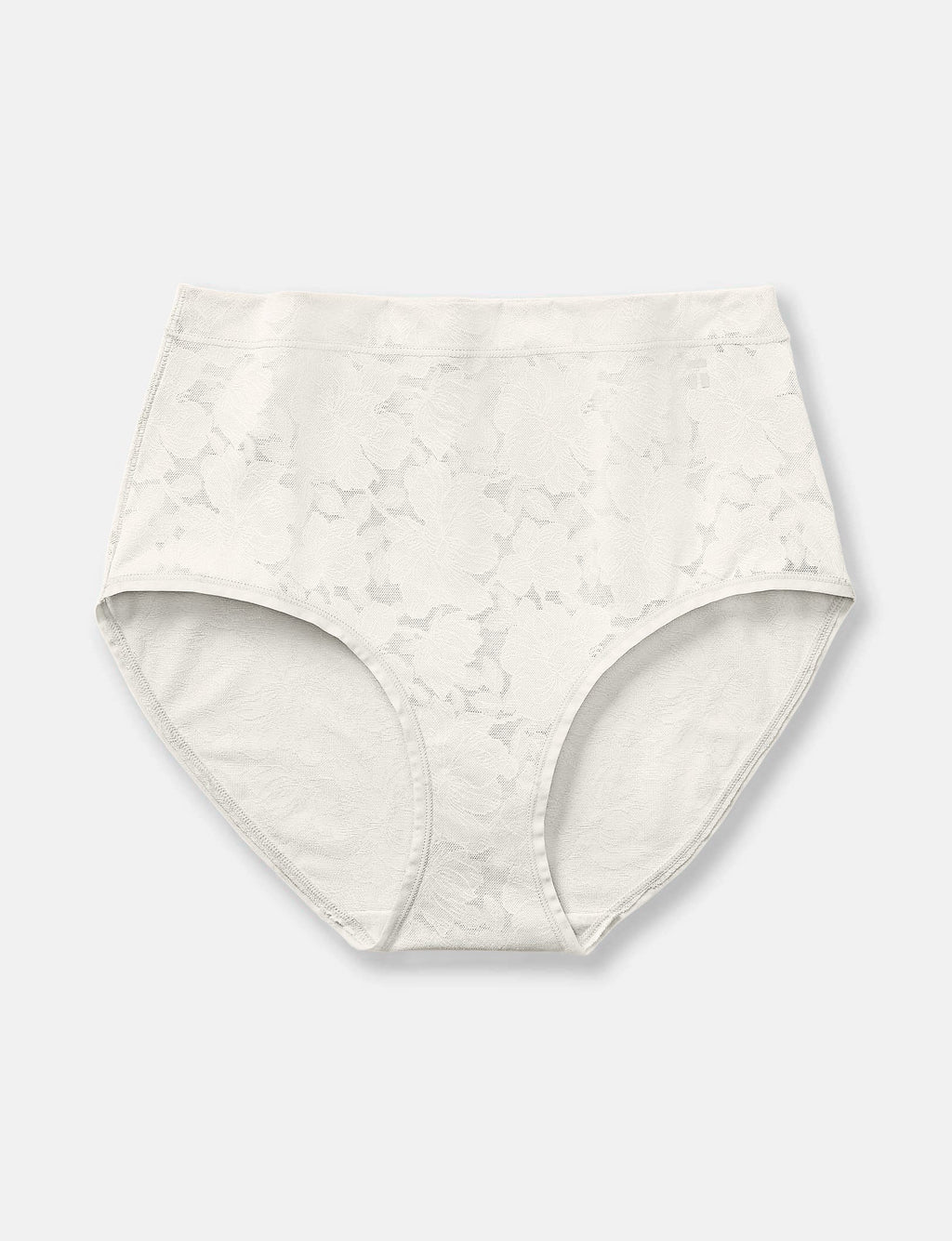 Women’s Second Skin Comfort Lace High Rise Brief::Coconut Milk Lace