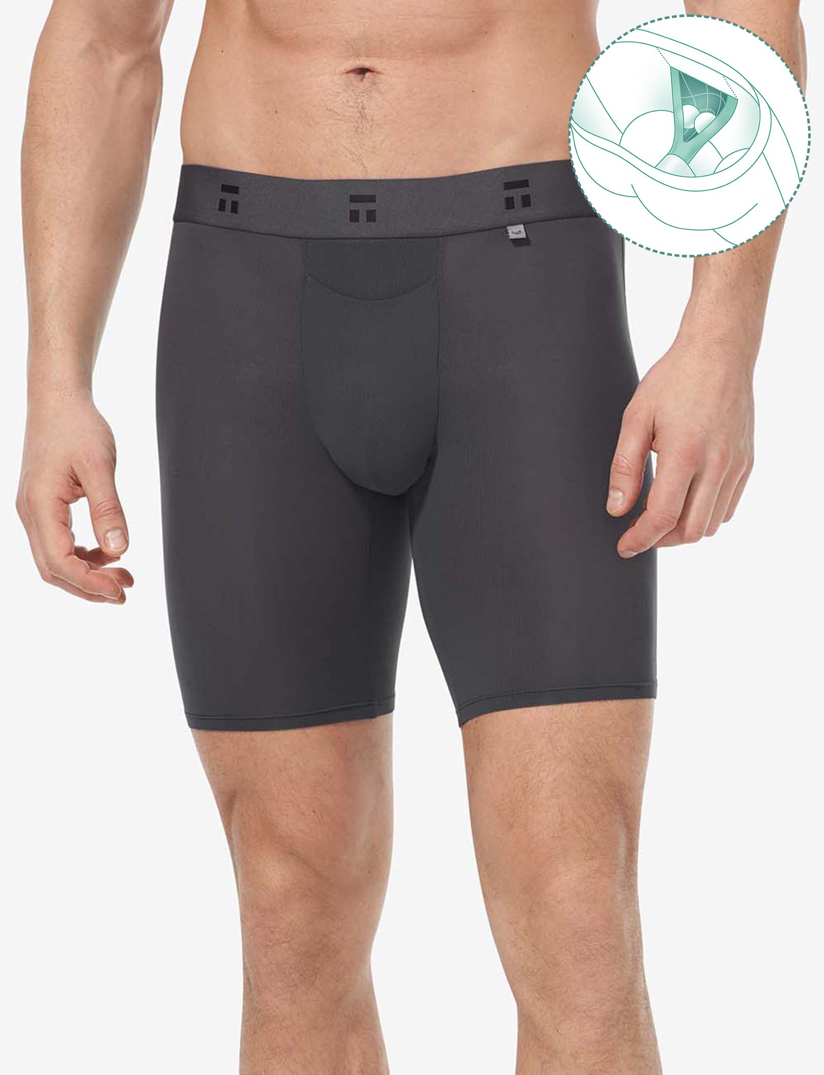 Air Hammock Pouch™ Boxer Brief 8"::Gray Pinstripe