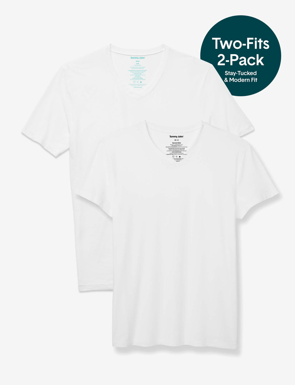 Second Skin High V-Neck Undershirt Starter Pack::White