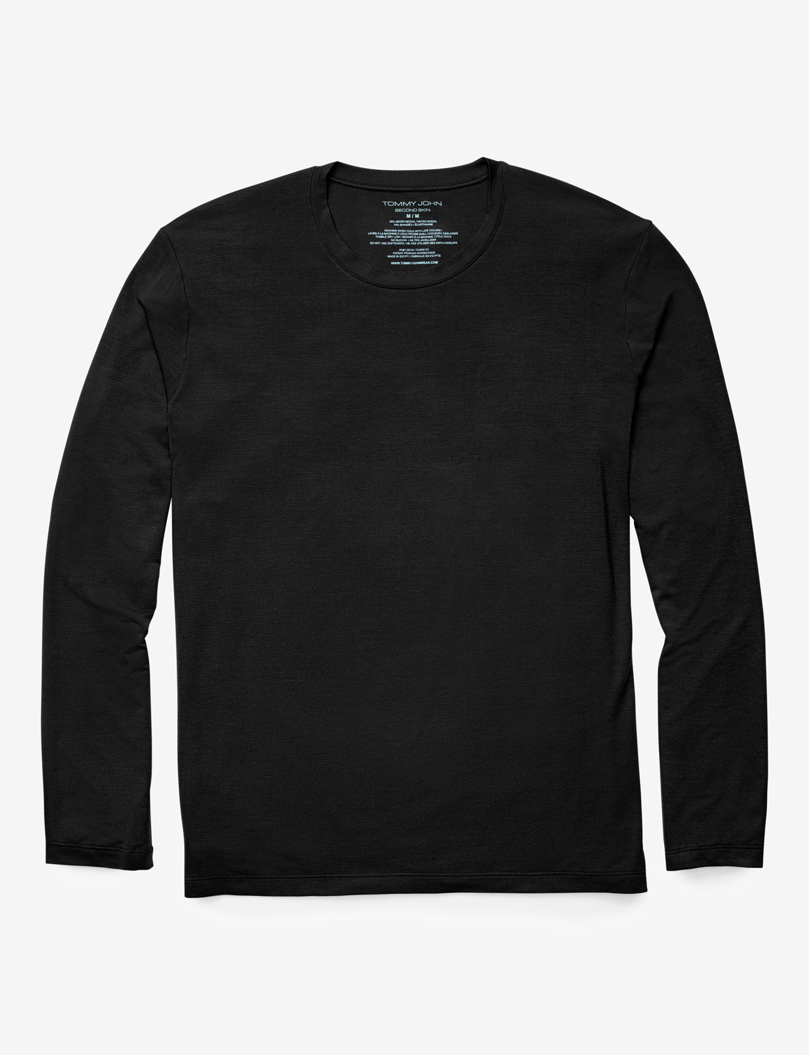Second Skin Long Sleeve Sleep Top::Black
