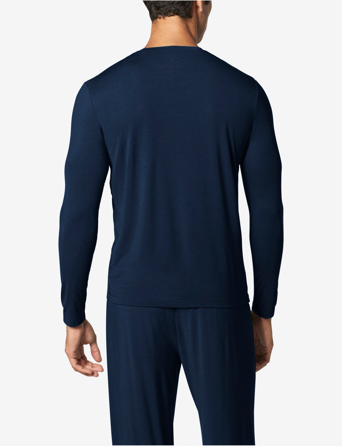 Second Skin Sleep Long Sleeve Tee & Pant Set::Dress Blues