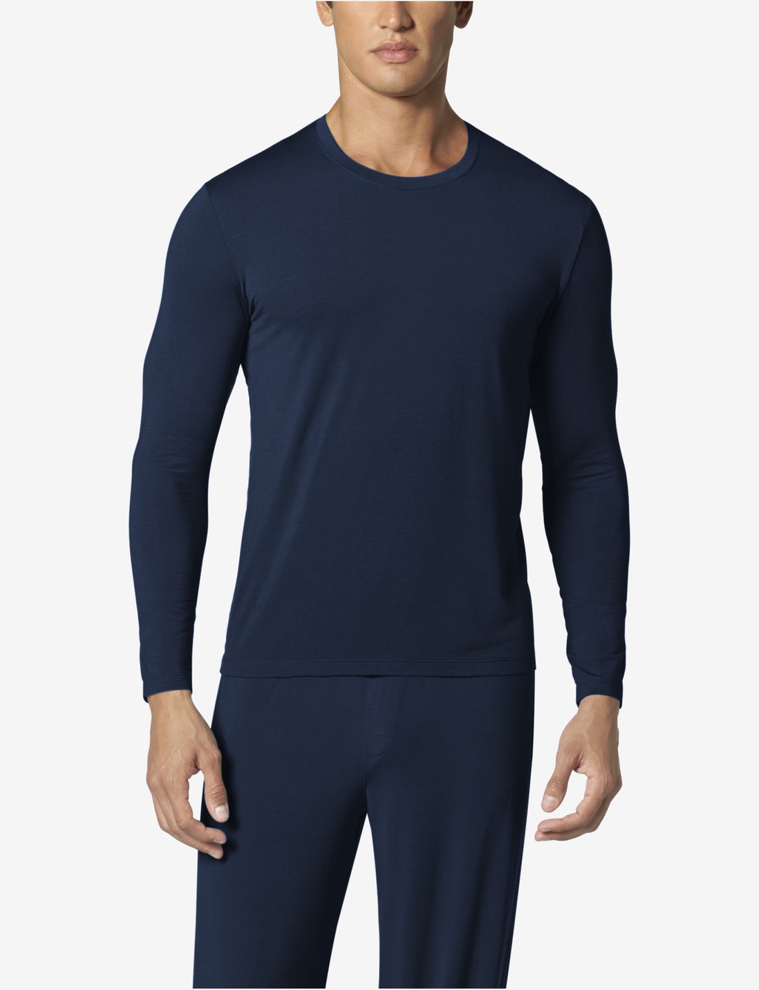 Second Skin Long Sleeve Sleep Top::Dress Blues