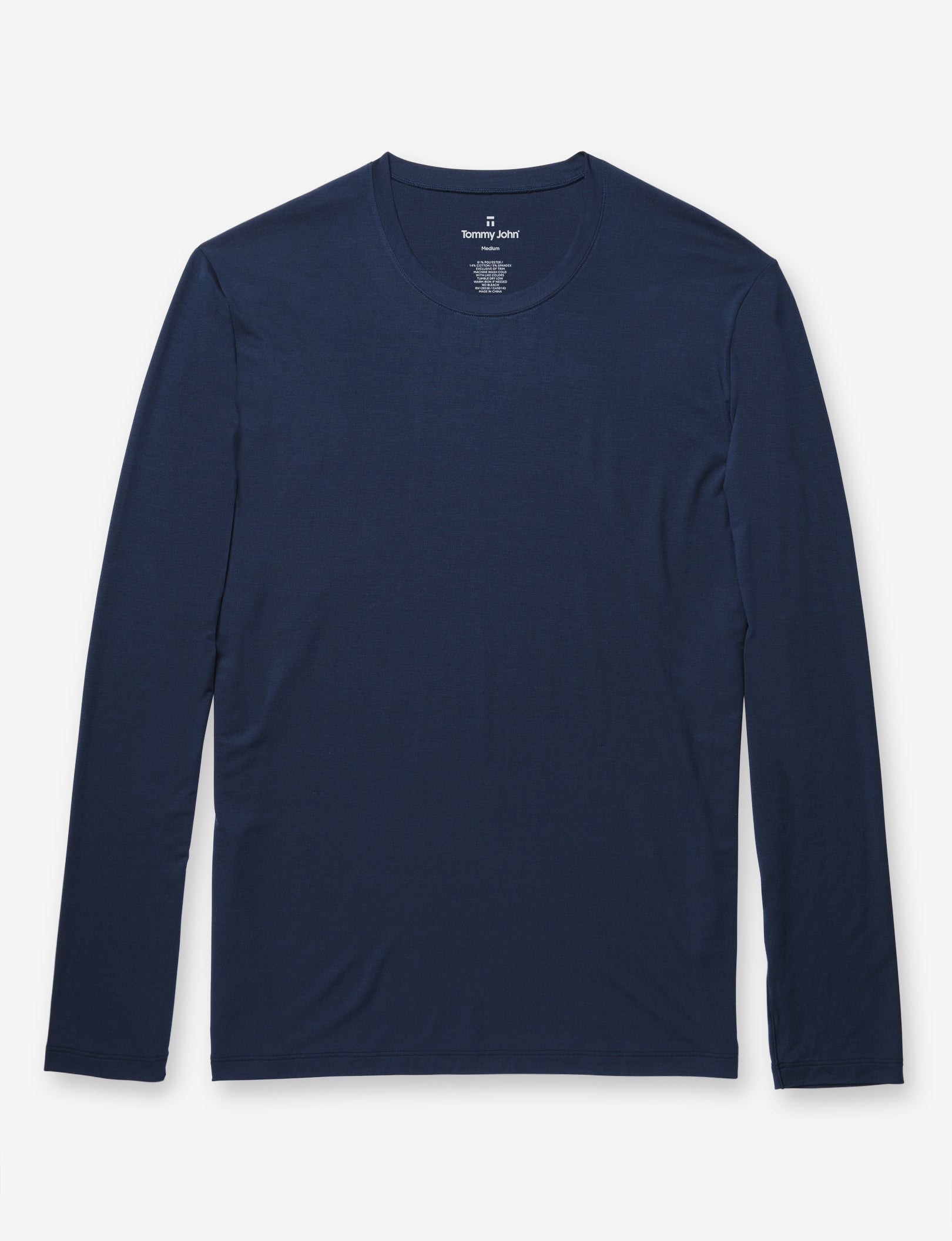 Second Skin Sleep Long Sleeve Tee & Pant Set::Dress Blues