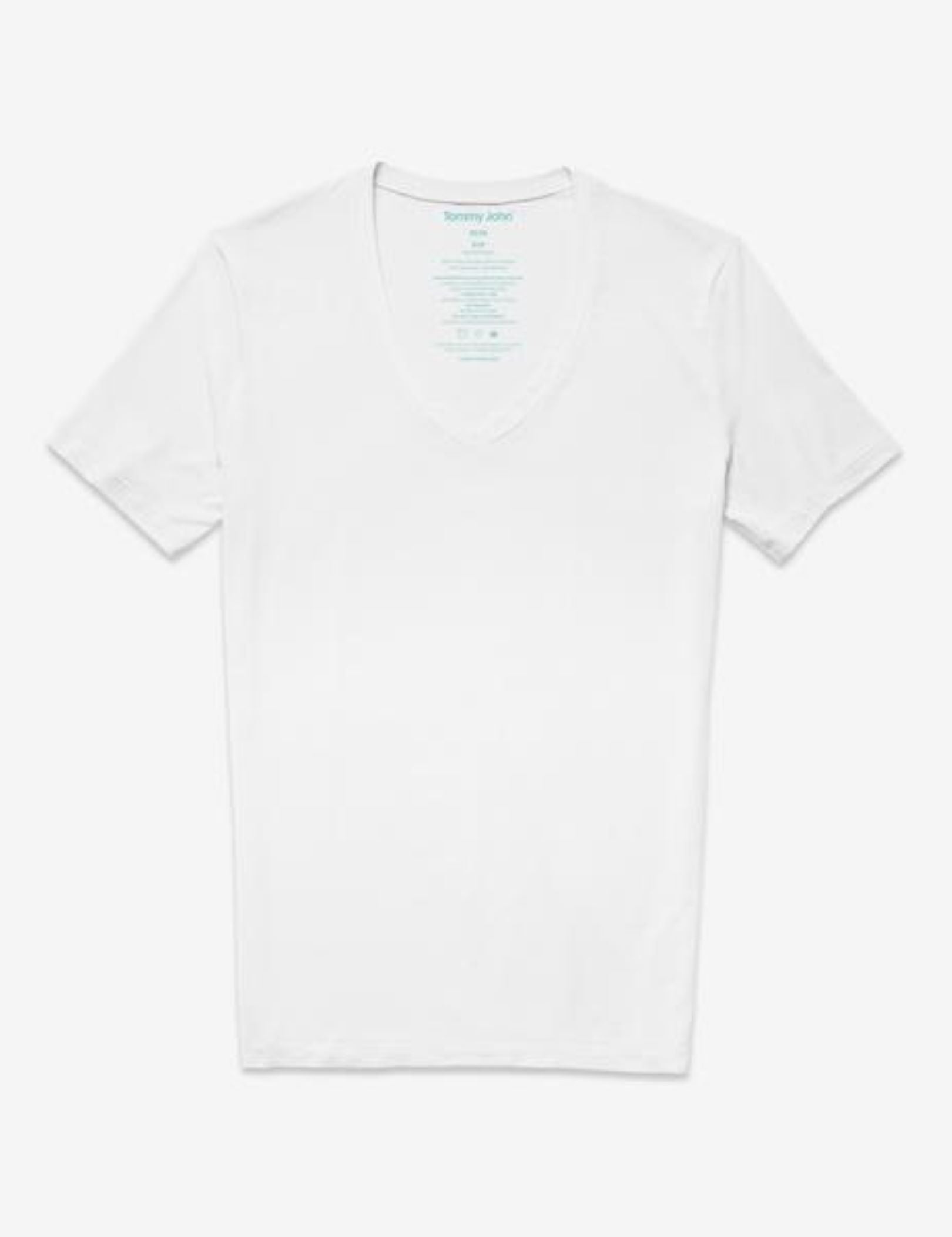 Cool Cotton High V-Neck Stay-Tucked Undershirt::White