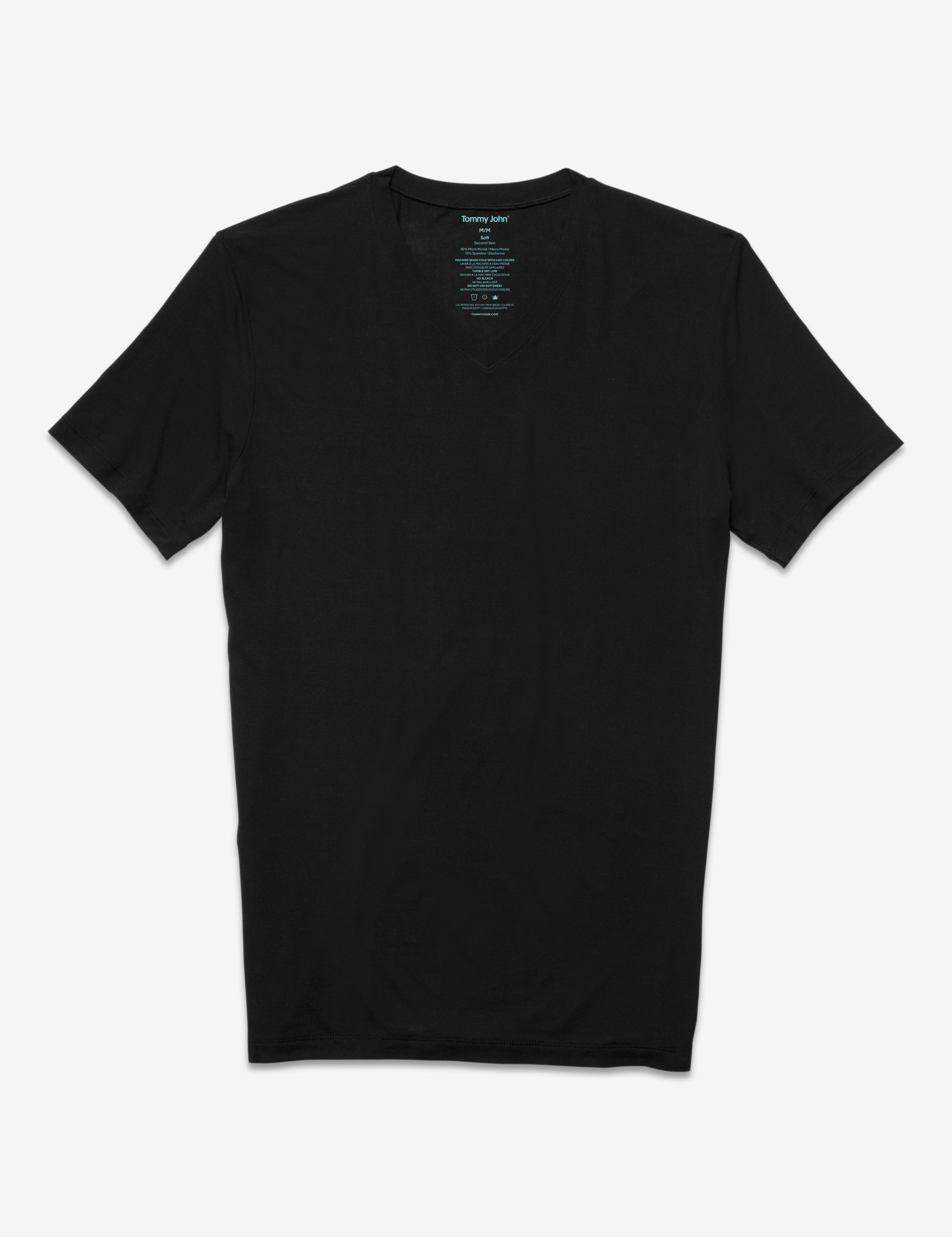 Second Skin High V-Neck Stay-Tucked Undershirt::Black