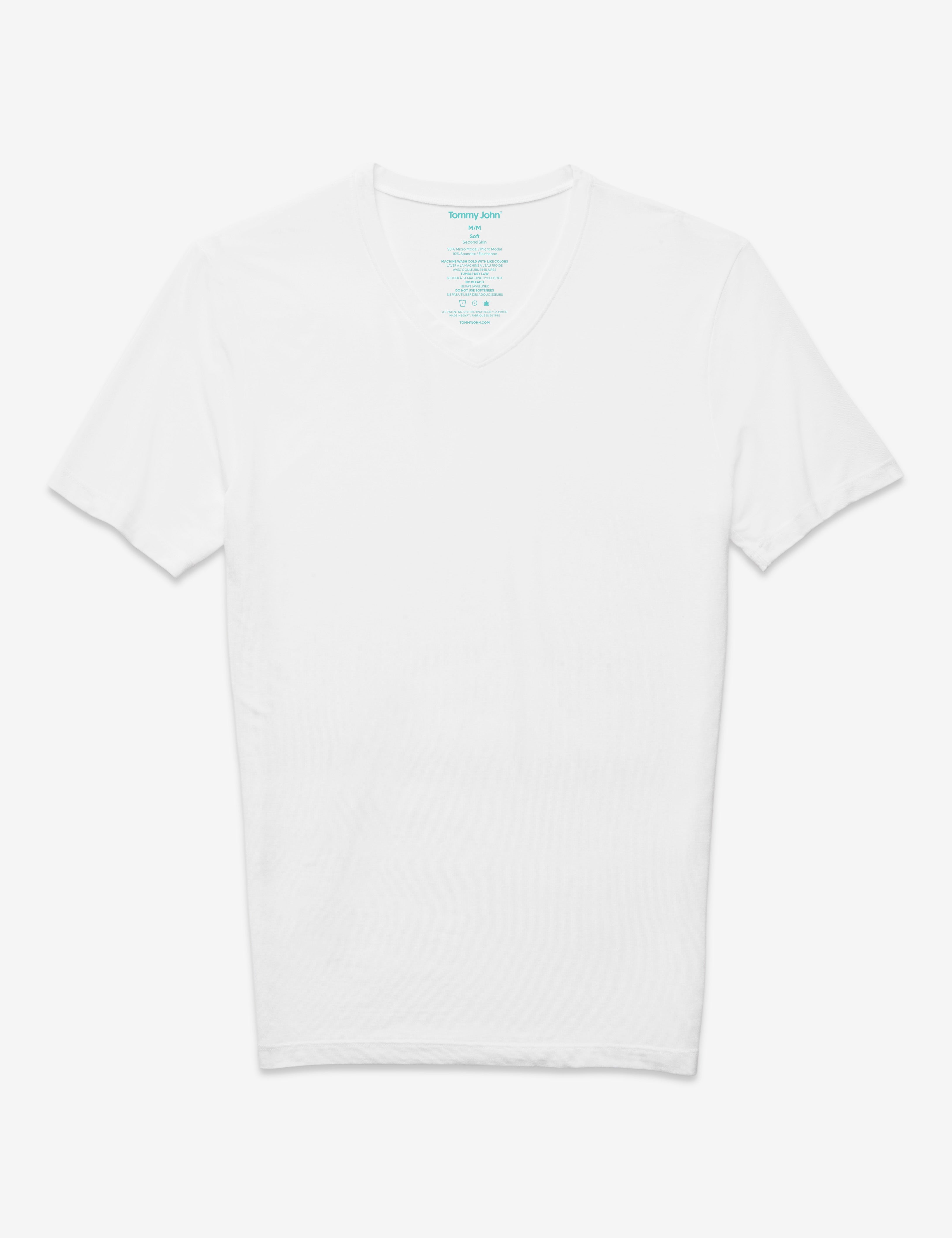 Second Skin High V-Neck Stay-Tucked Undershirt::White