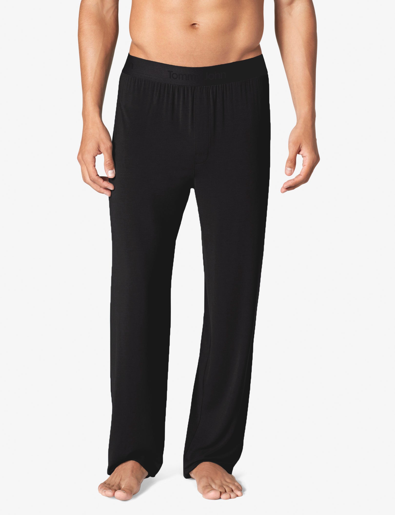 Second Skin Sleep Long Sleeve Tee & Pant Set::Black