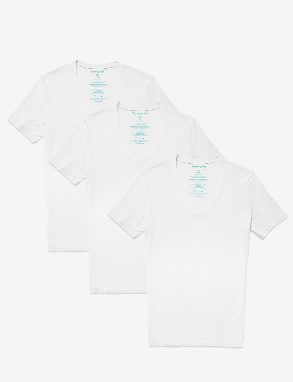 Second Skin Deep V-Neck Undershirt (3-Pack)::White