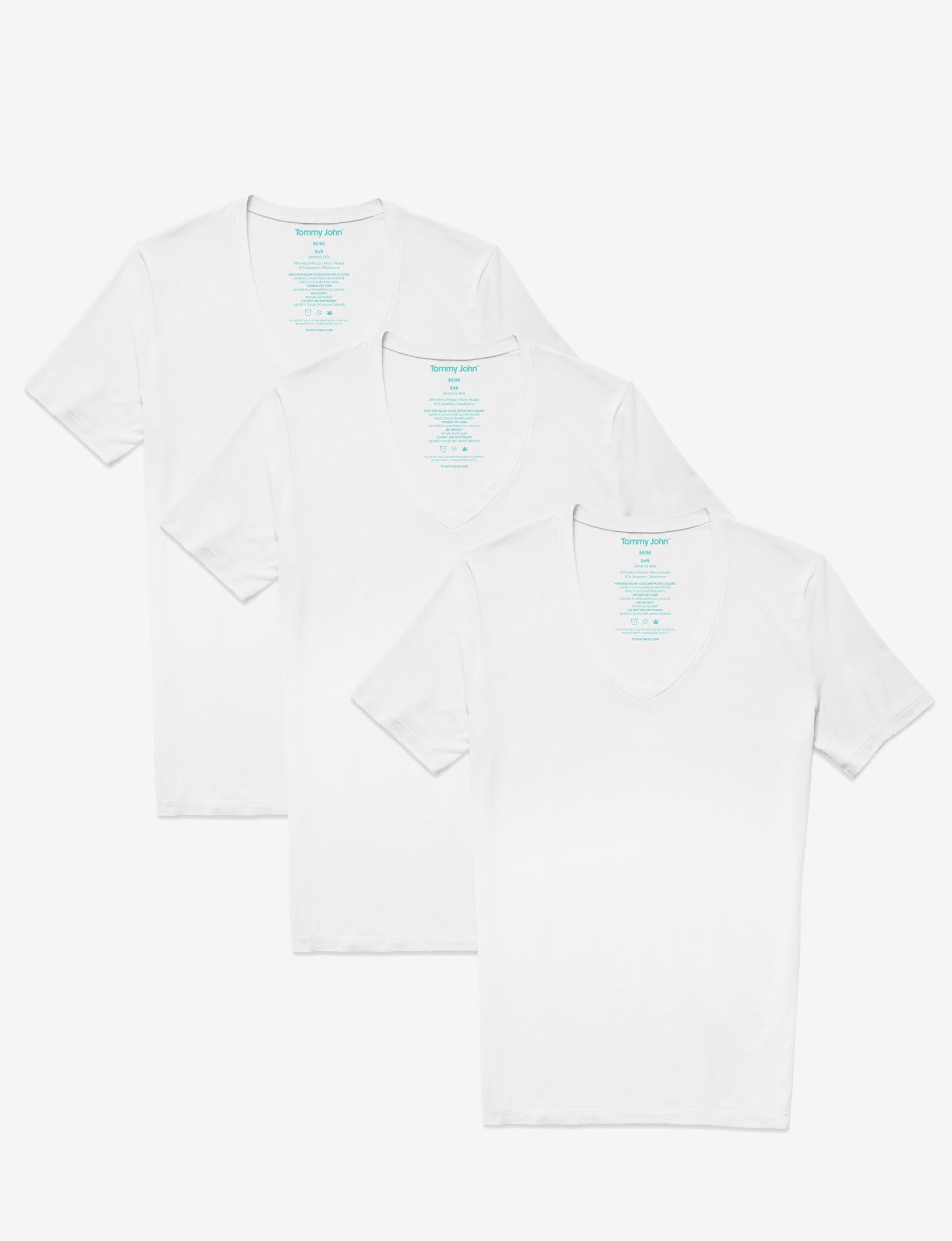 Second Skin Deep V-Neck Undershirt (3-Pack)::White