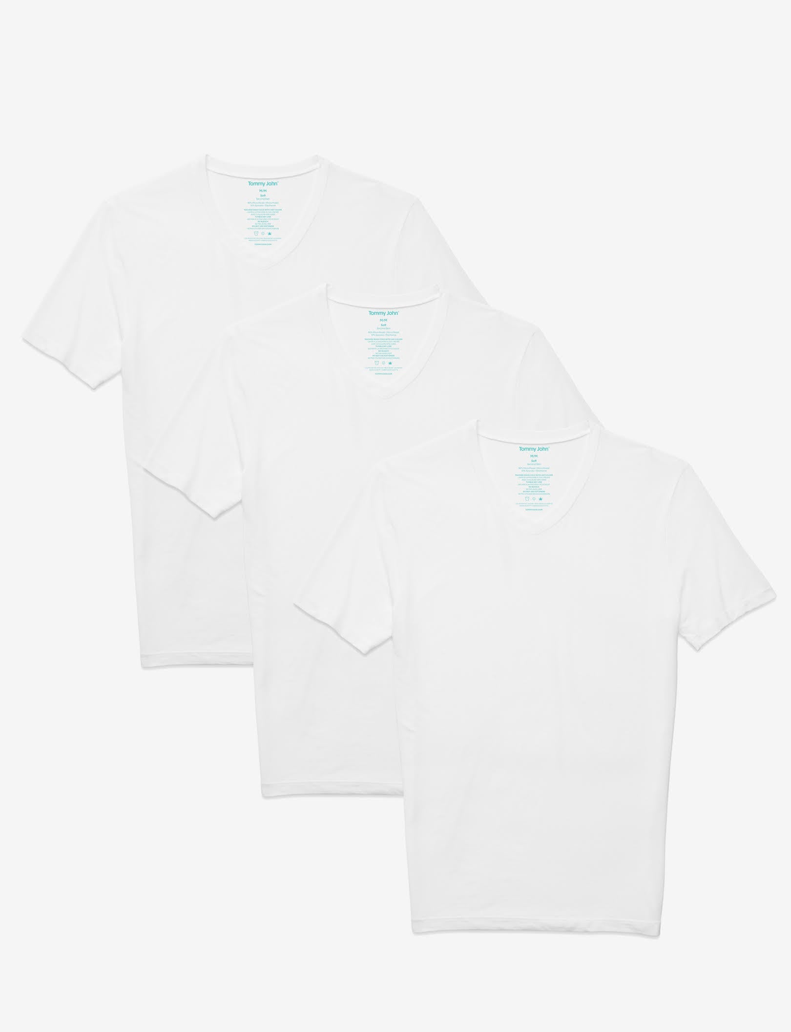 Second Skin High V-Neck Stay-Tucked Undershirt (3-Pack)::White
